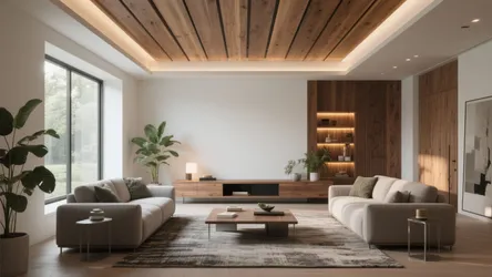 5 Wooden False Ceiling Designs for Living Room That Work