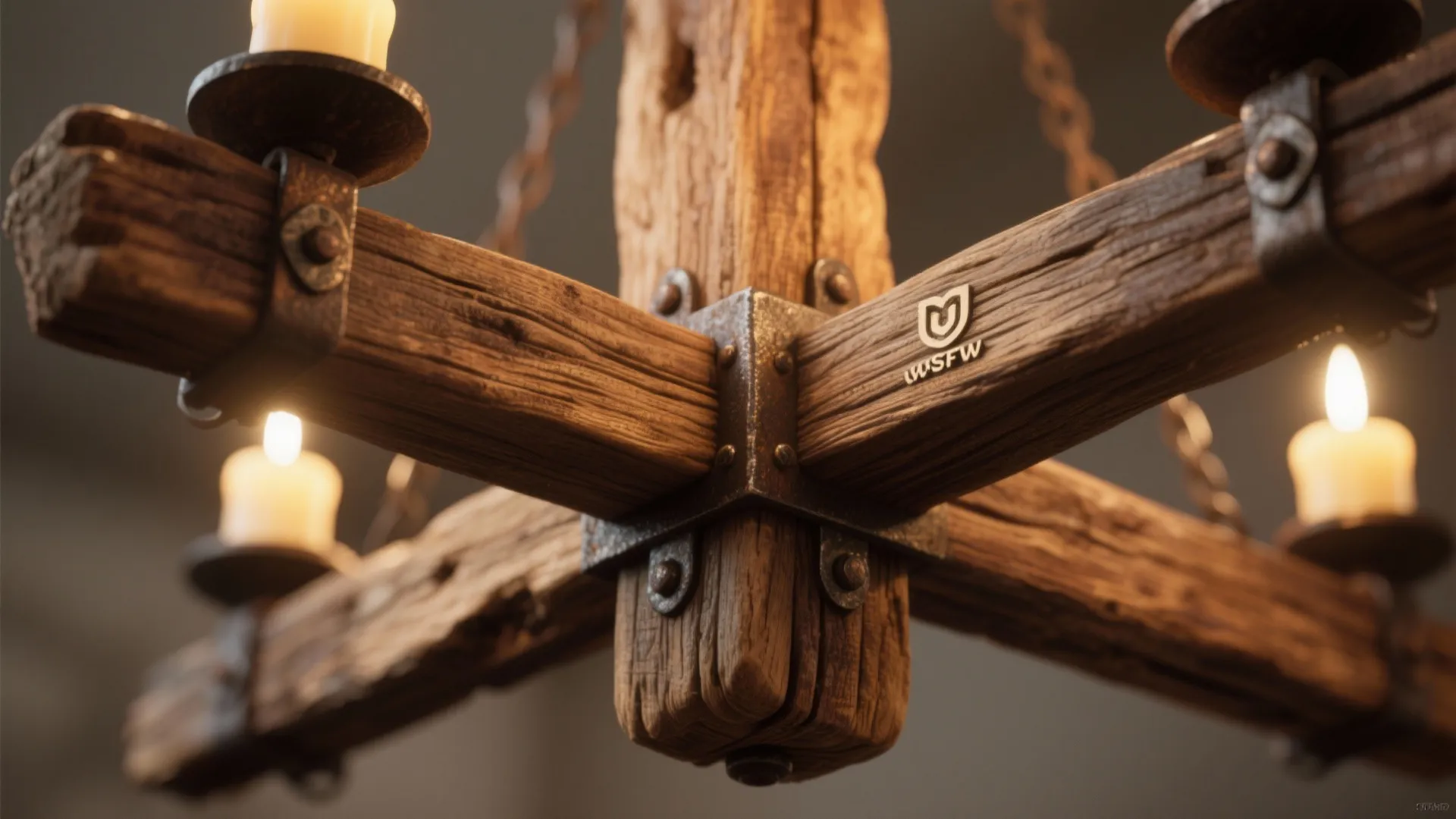 1. Oversized Rustic Wood Chandelier