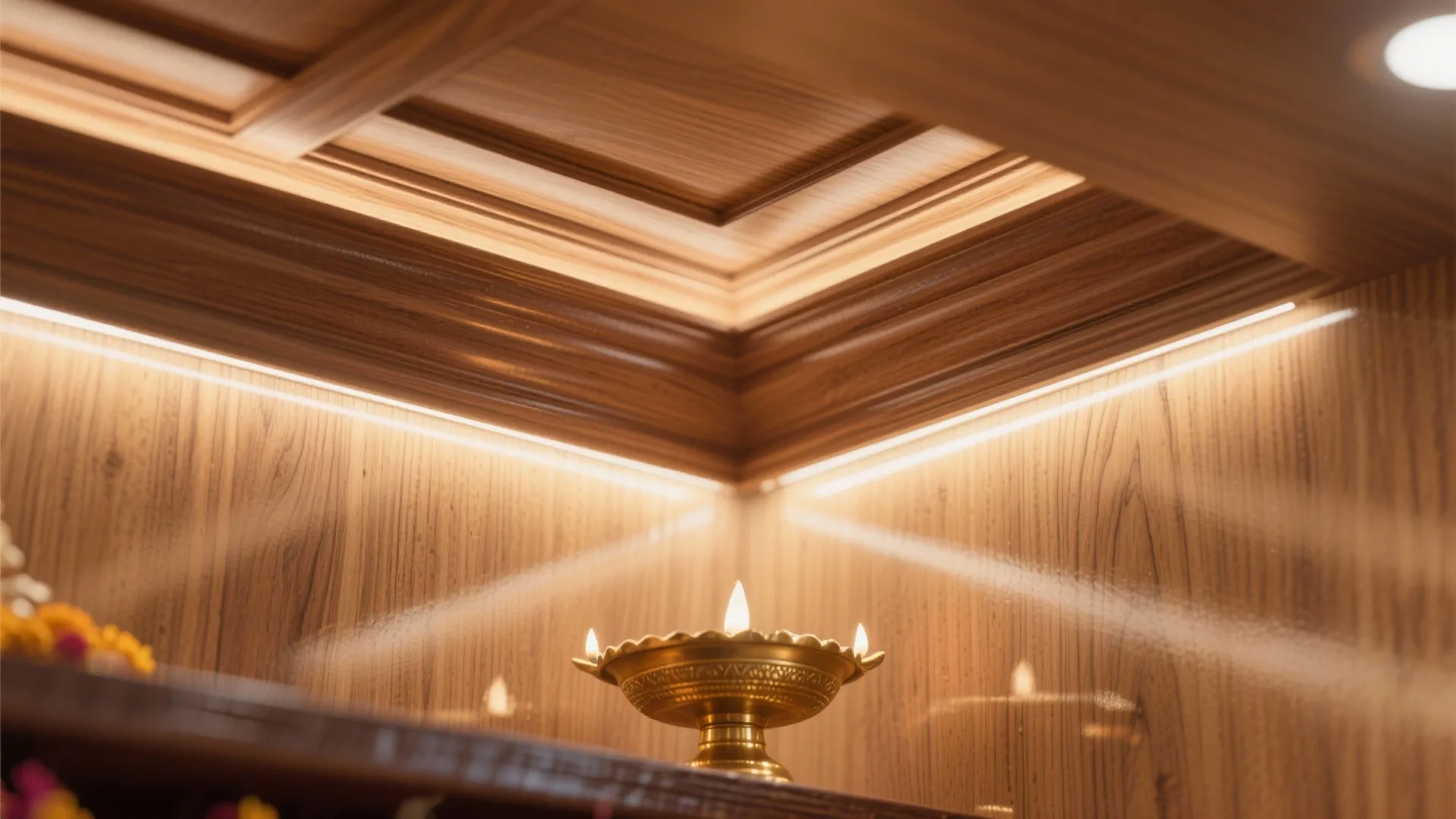 Warm Wood Coffered Ceiling