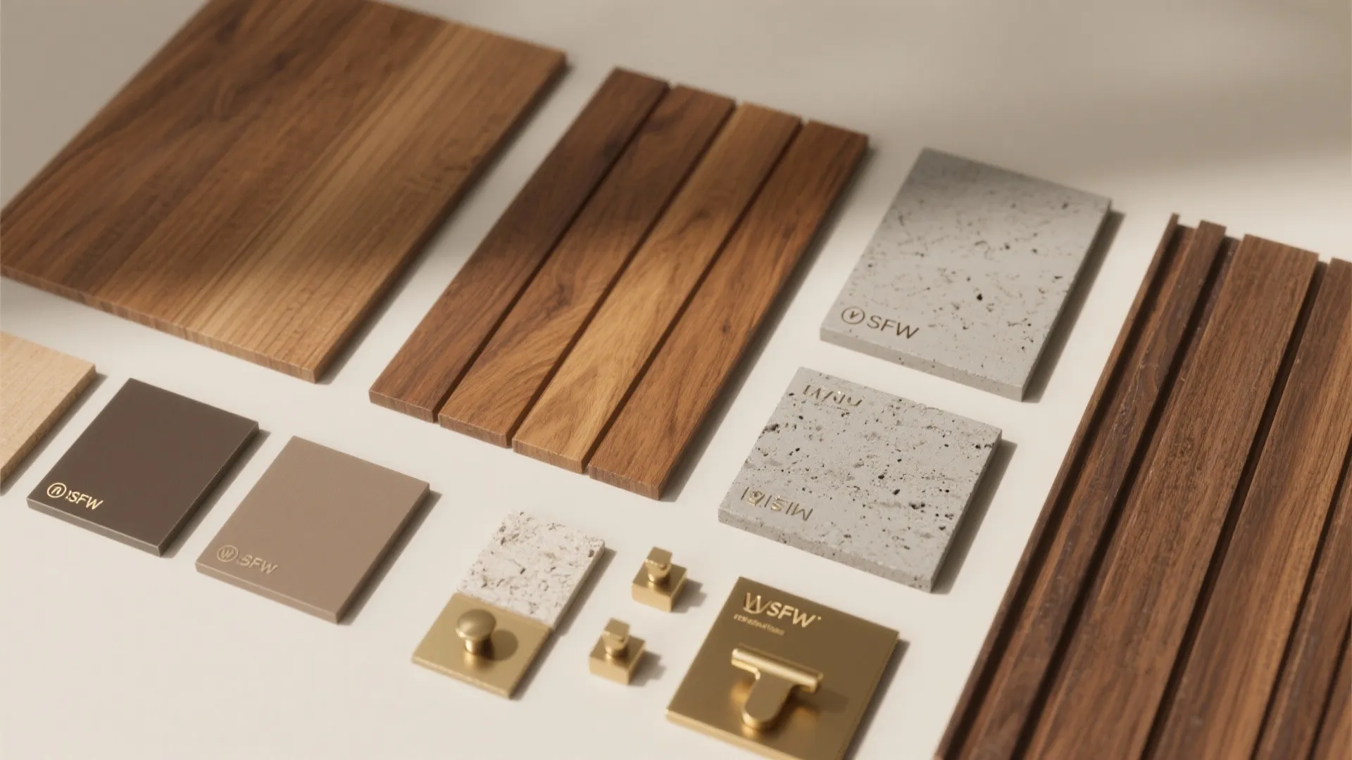 5. Warm wood or matte concrete for texture and warmth