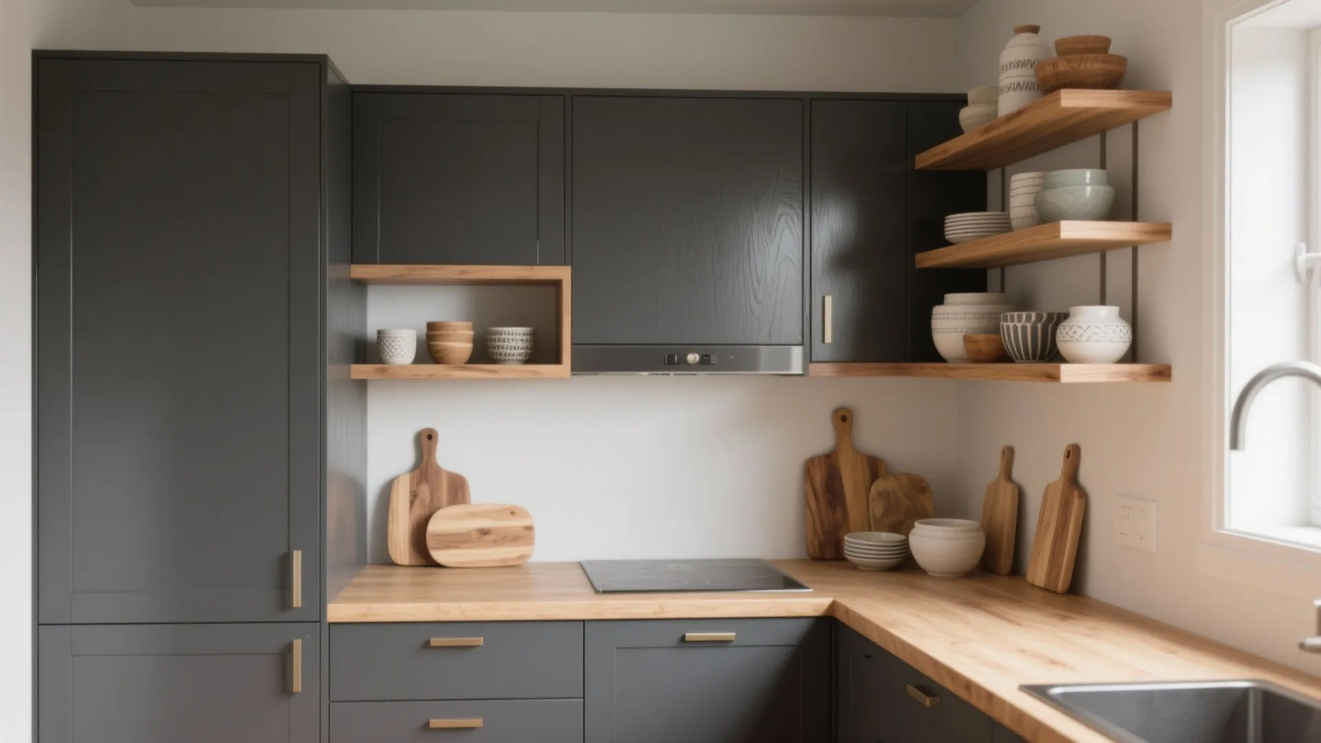 1. Contrast with warm wood tones