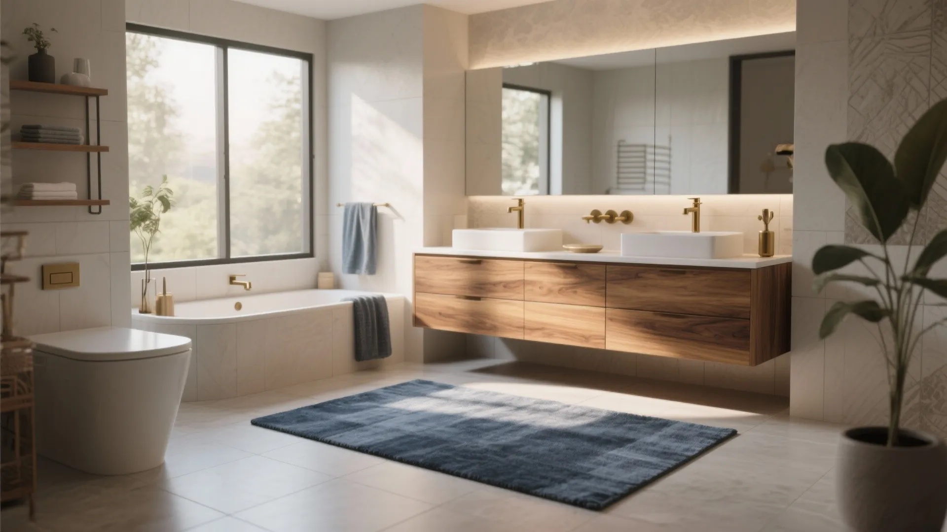 2. Contrast with warm wood tones