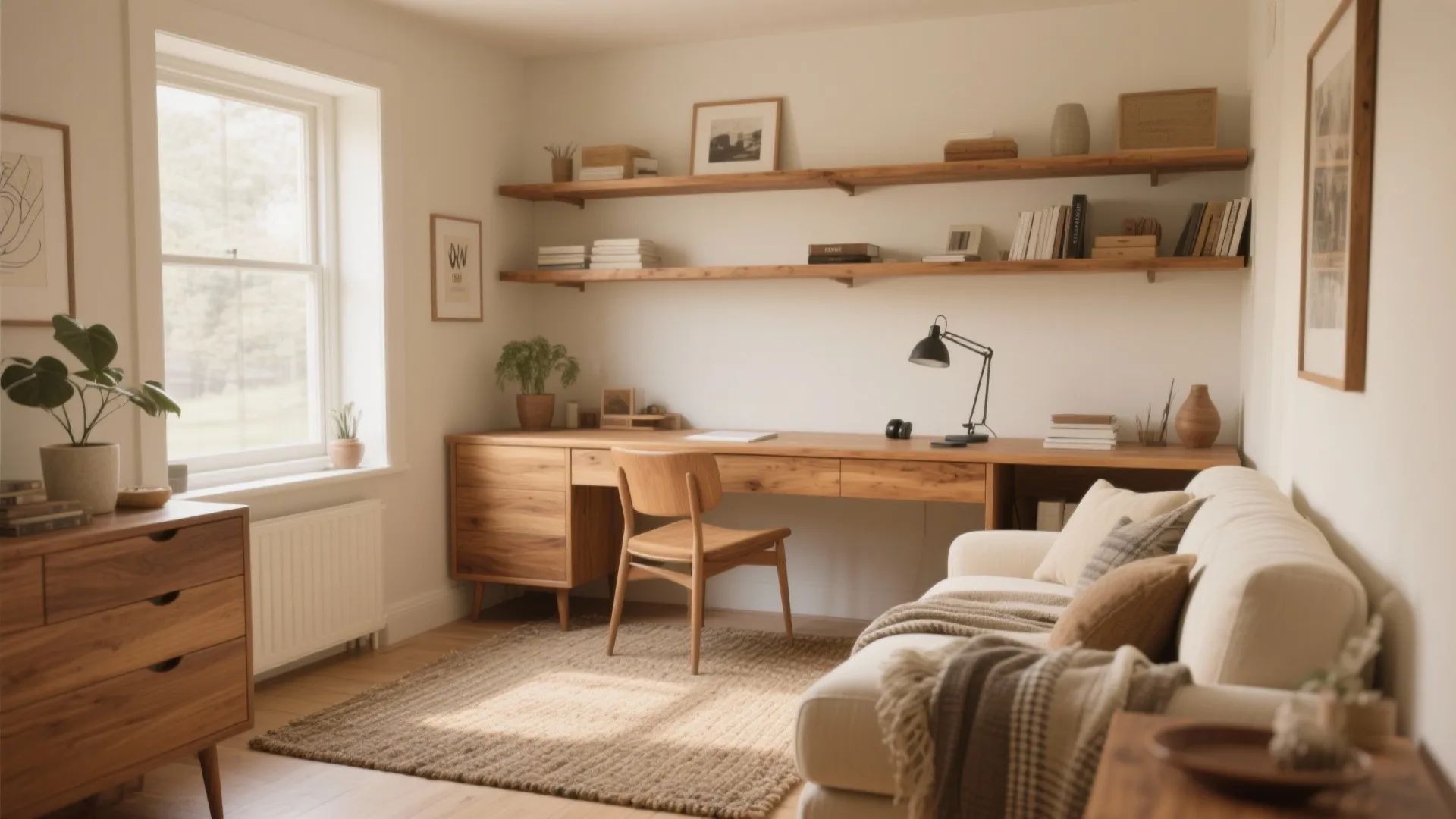 Warm Wood Tones with Cream