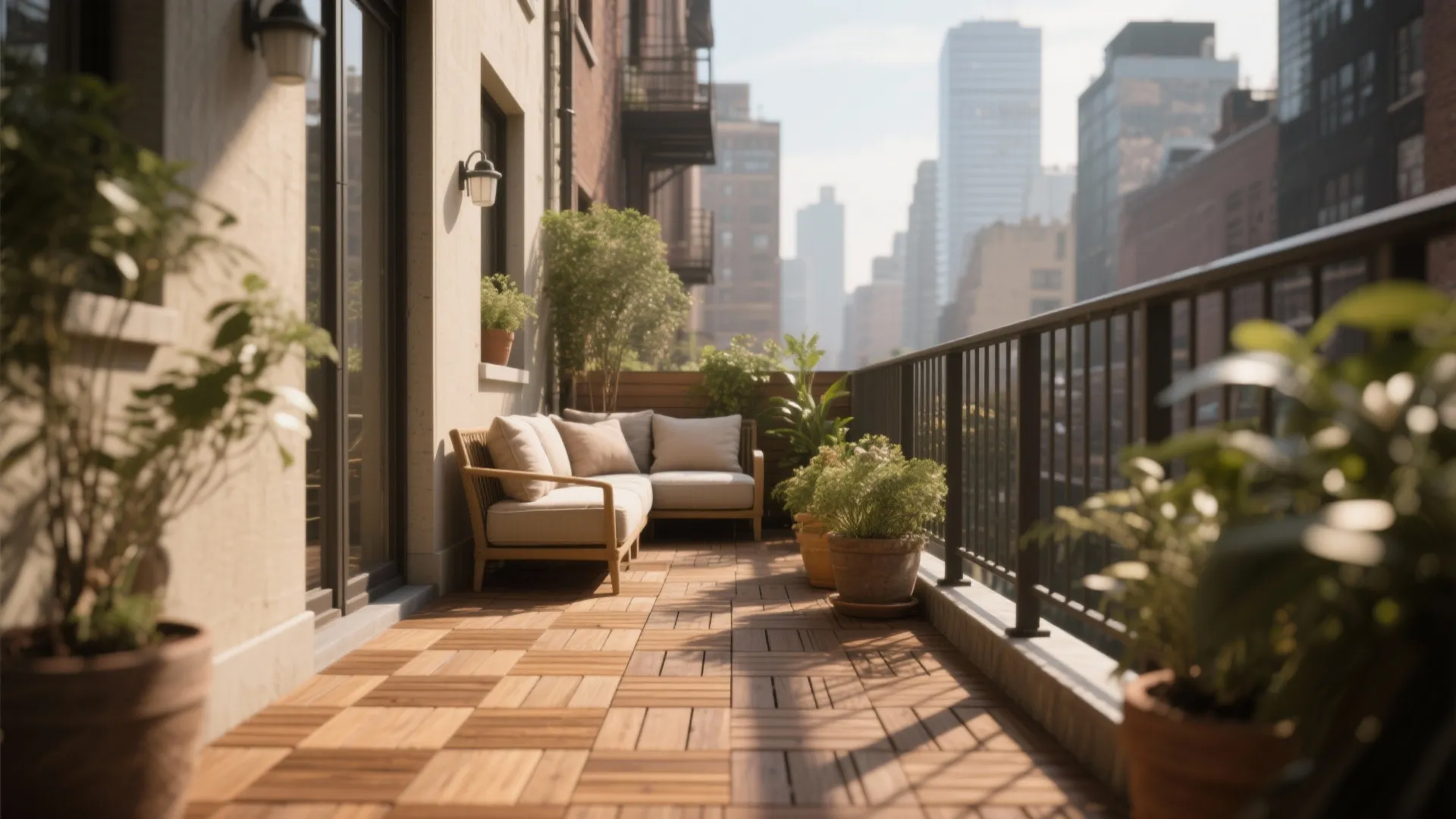 Wood Deck Tiles for a Warm Feel