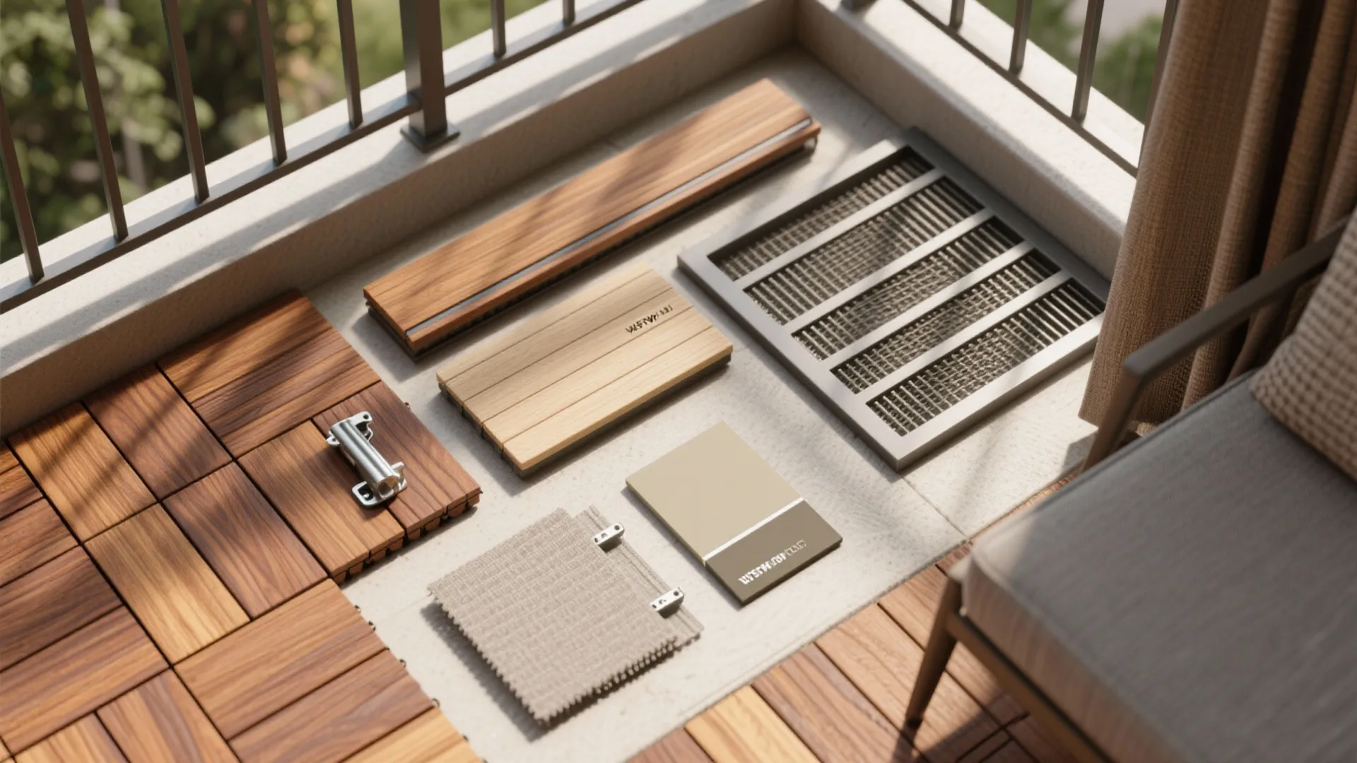 Warmth of wood decking and accents