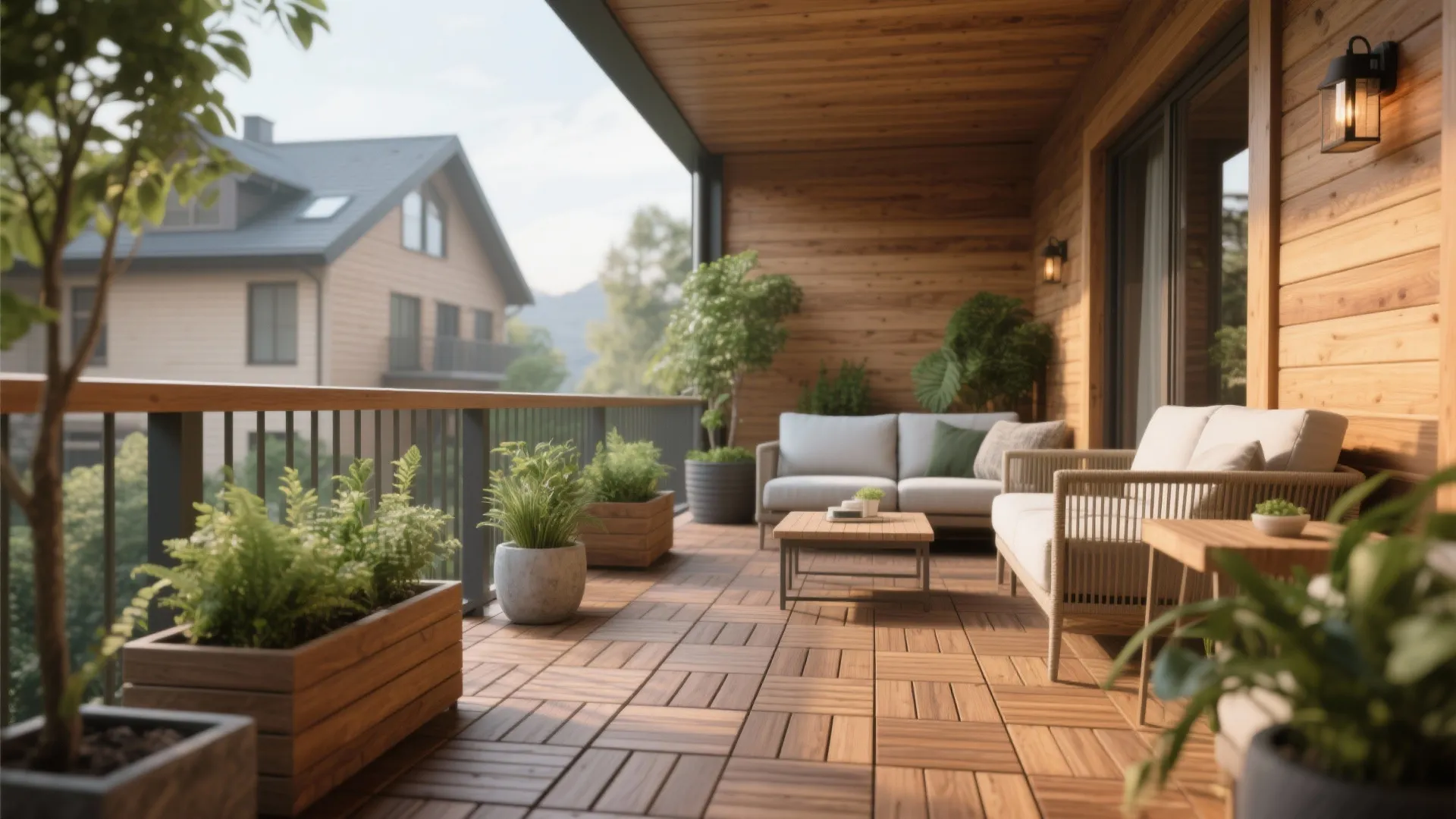 1. Wooden Deck Tiles