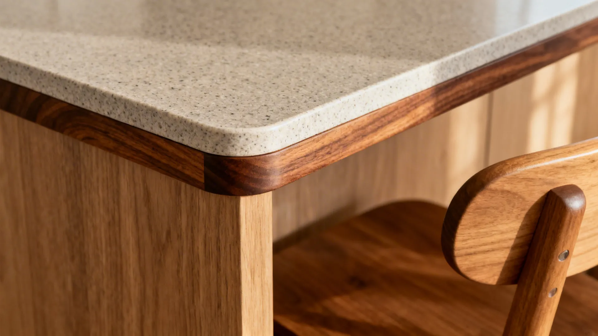 Warm wood accents for balance and comfort