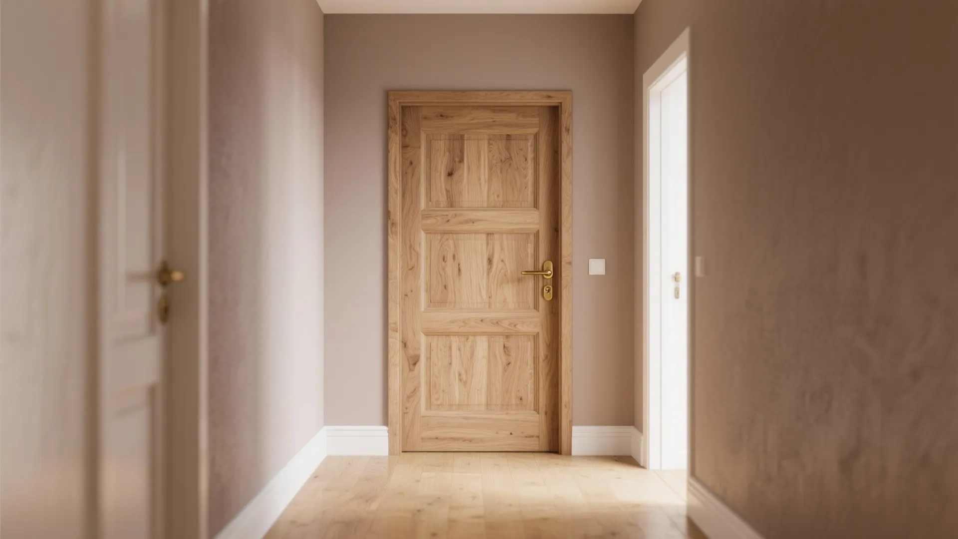 Natural Wood Stain + Muted Walls