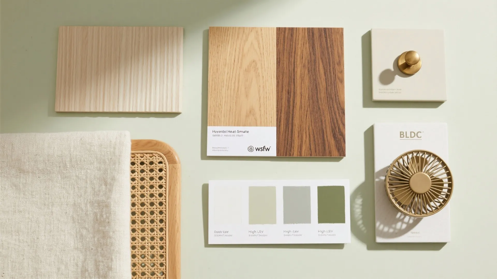 Warm wood tones, breathable fabrics, and heat-smart palettes