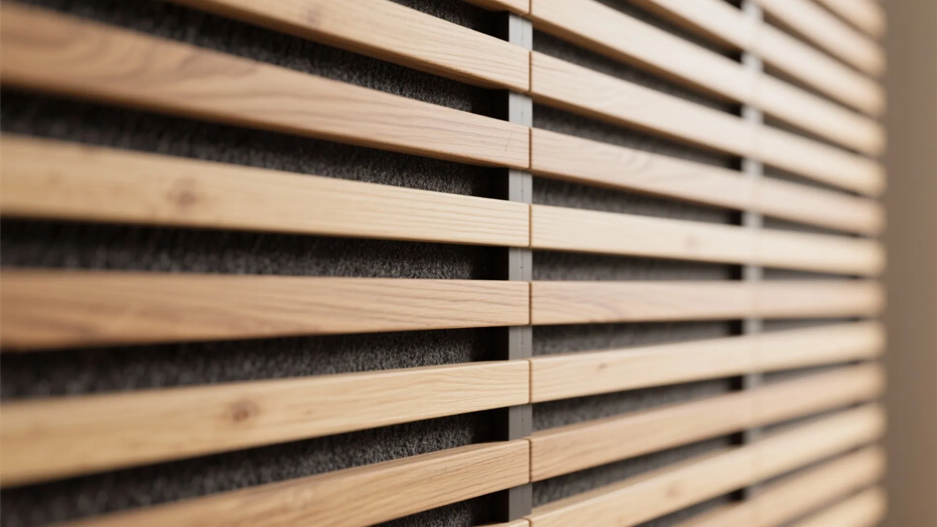 Warm wood + felt wall combo