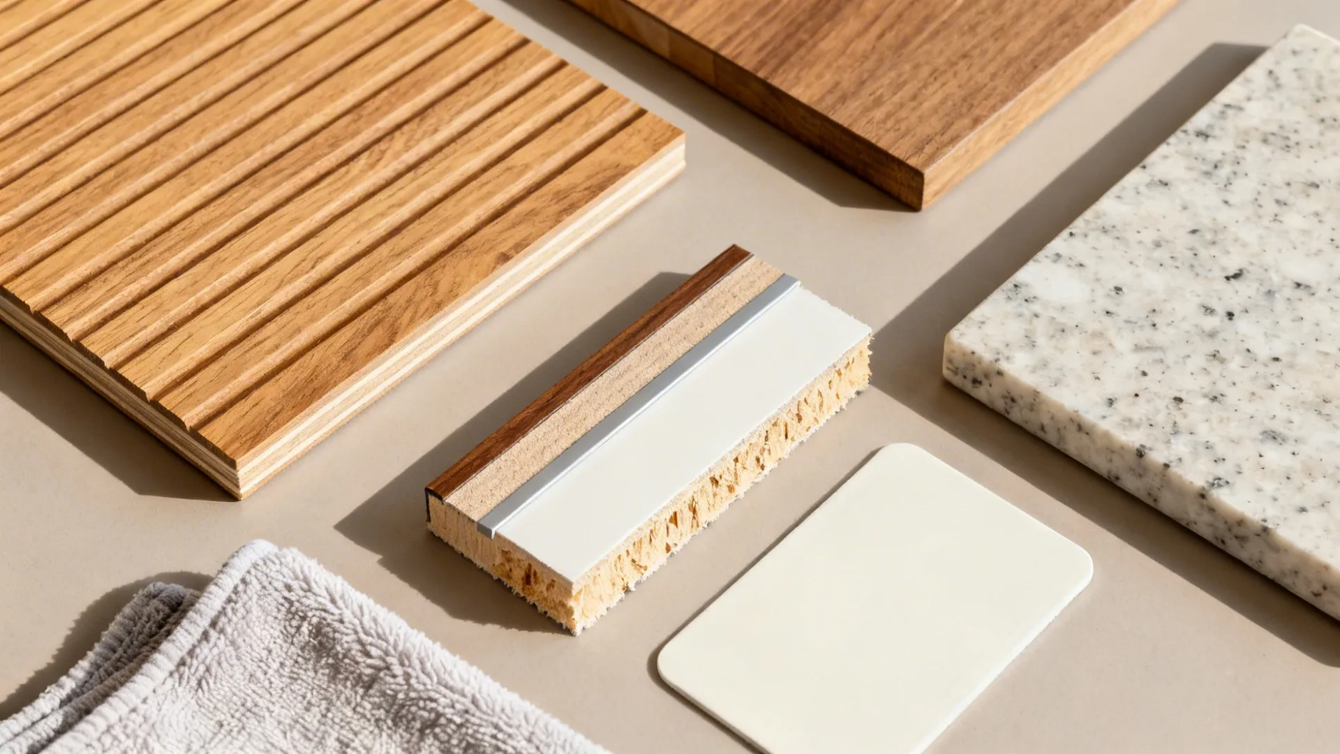 Warm wood tones with durable, light bounces