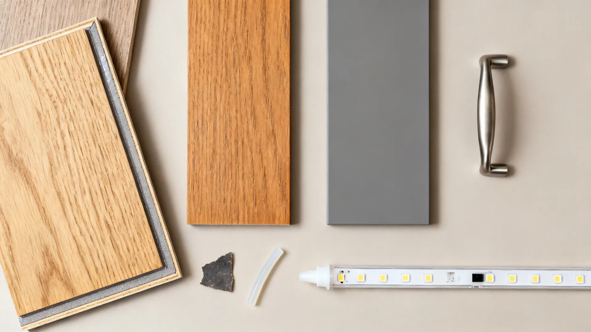 5) Warm wood accents with durable finishes