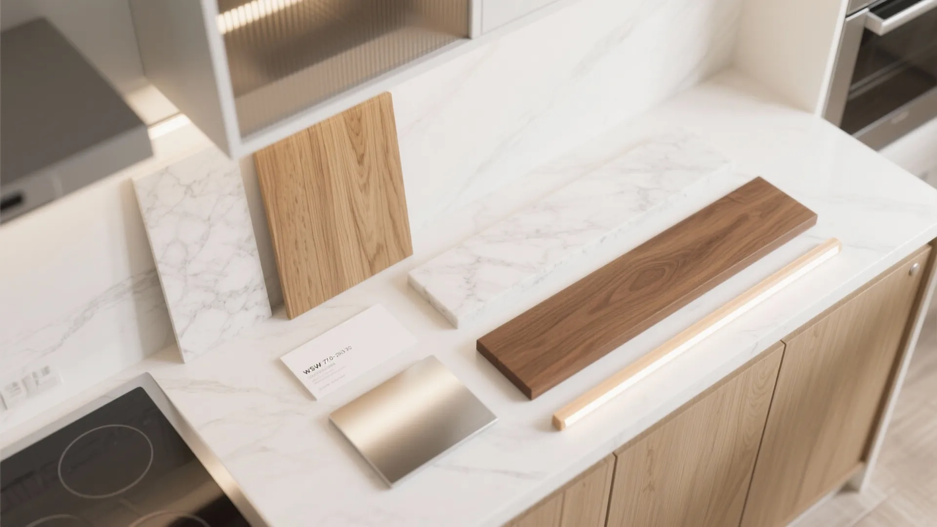 Warm wood elements to soften all the white