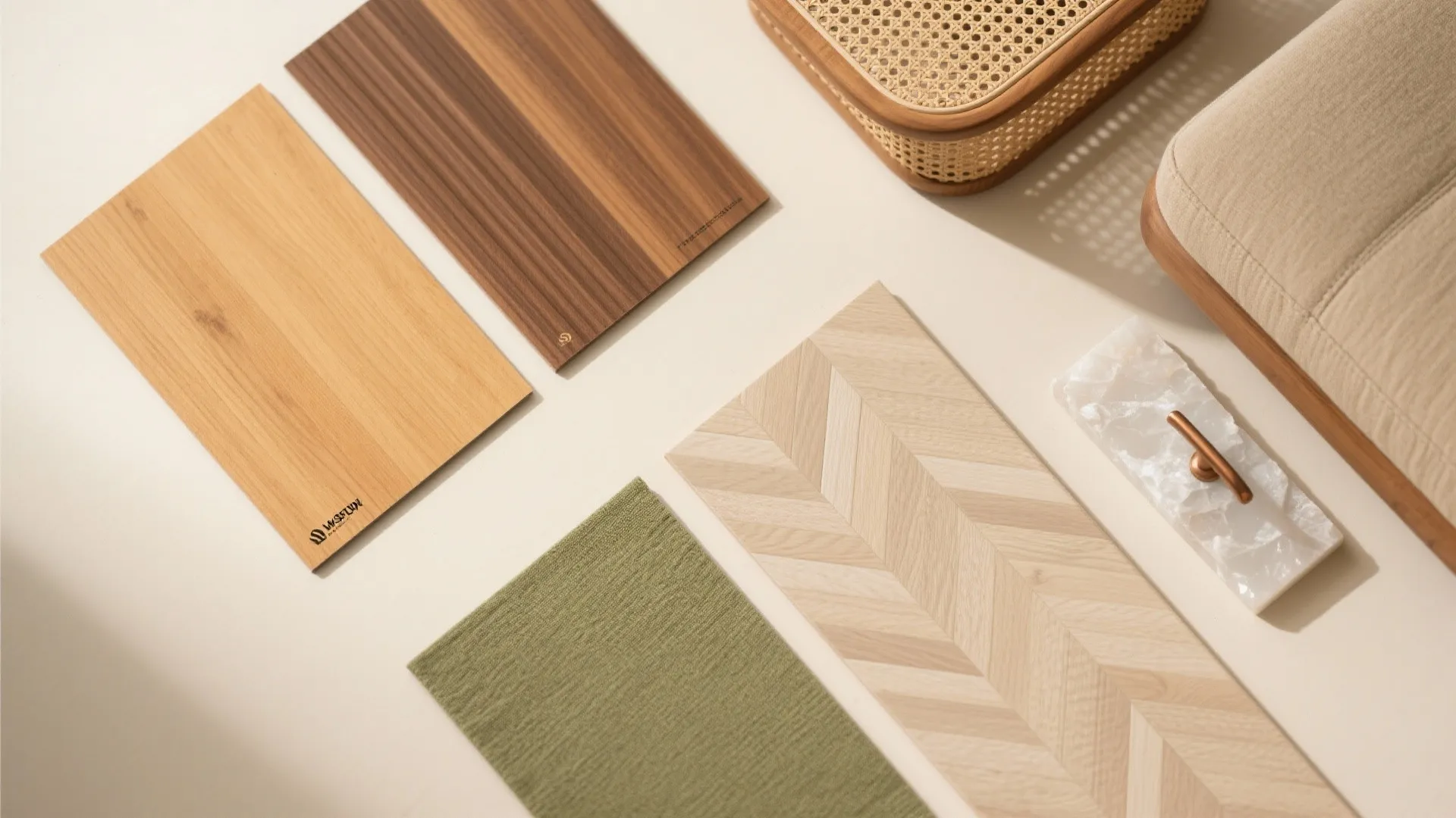 Warm wood and texture without visual bulk