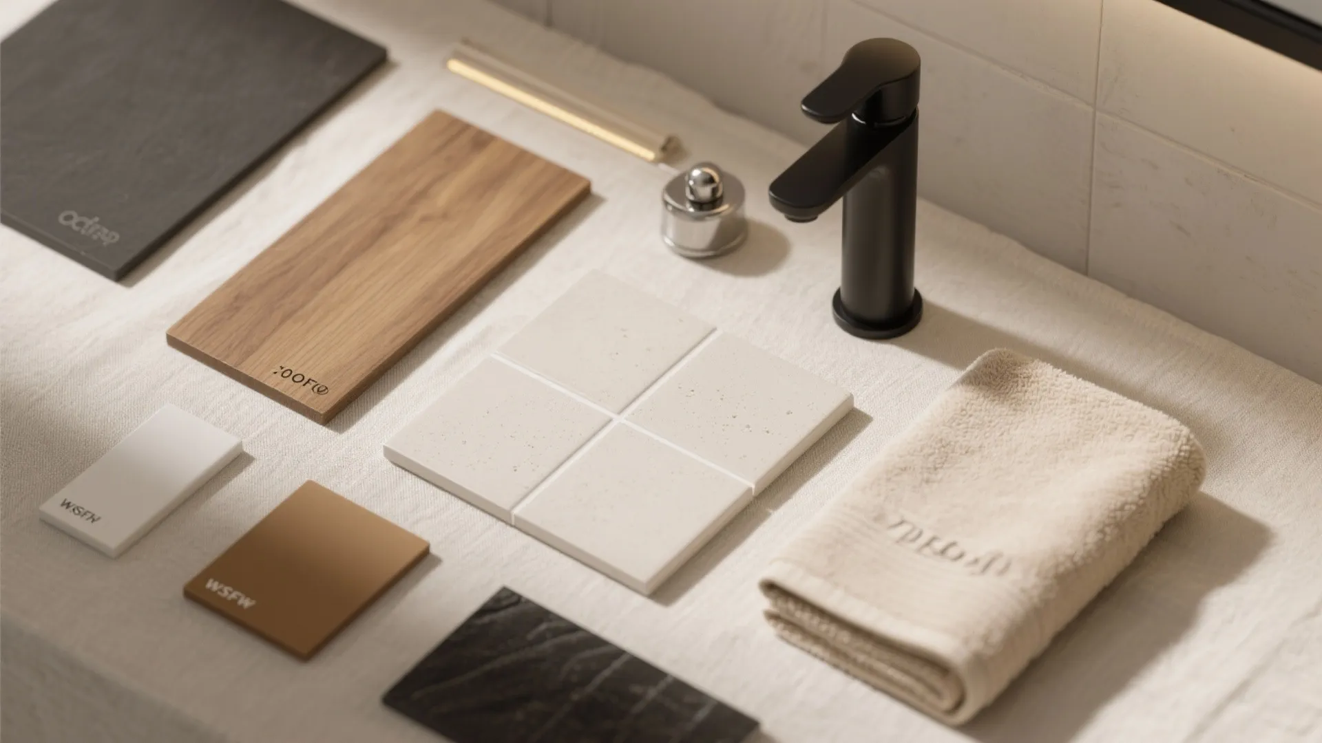 Warm wood accents + matte textures for a cozy modern vibe