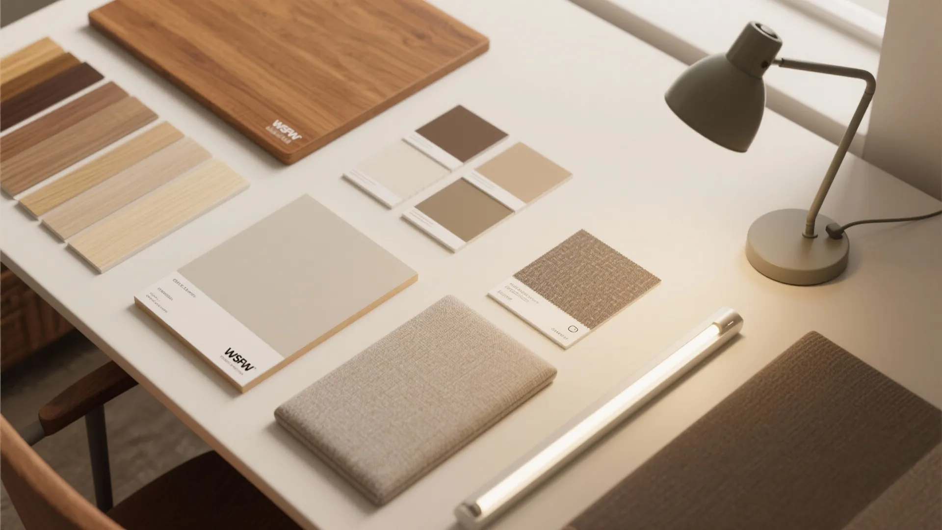 Warm wood finishes with layered lighting