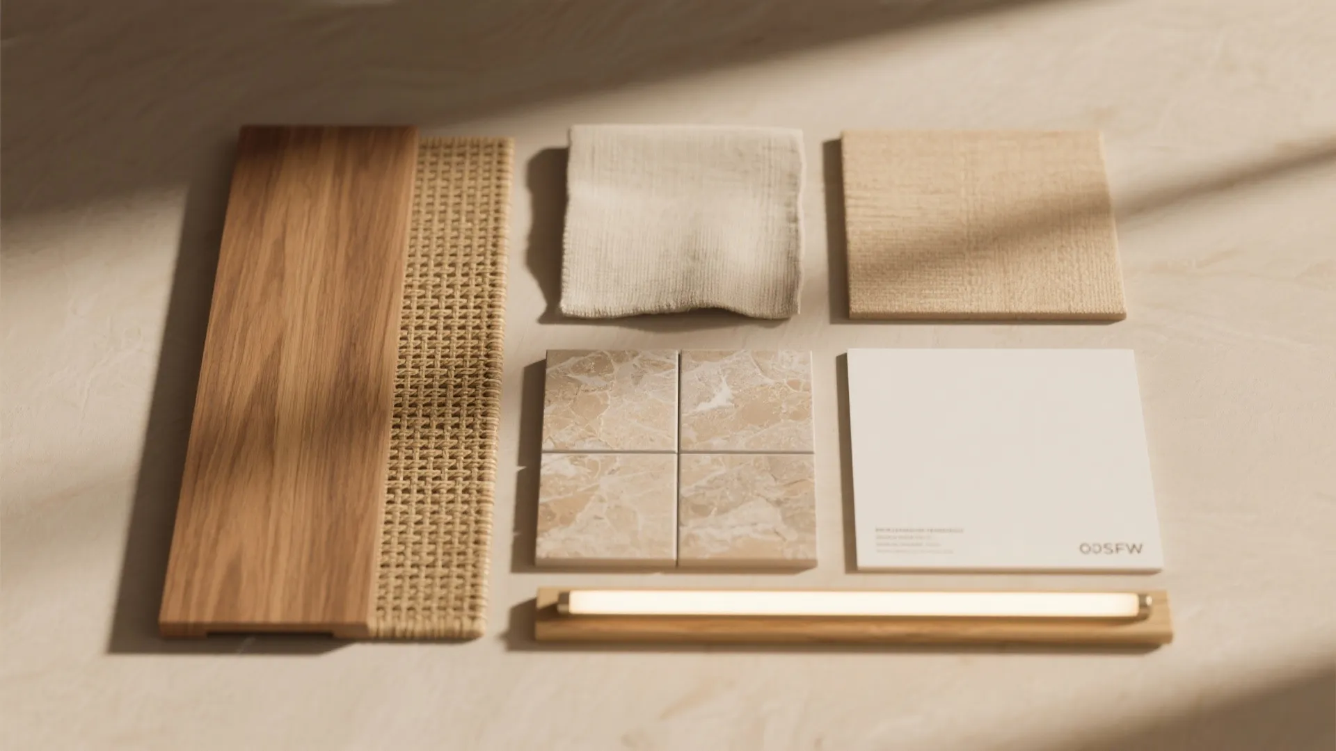 Wood accents and layered neutrals for warmth