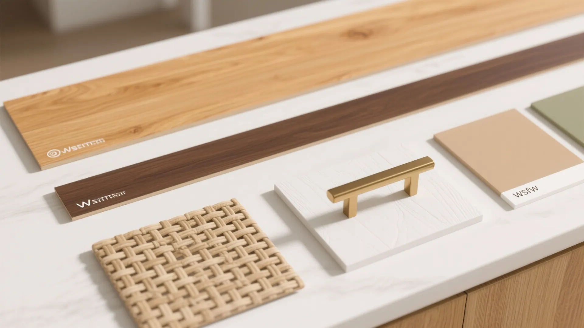 Warm wood accents to avoid the sterile-budget look