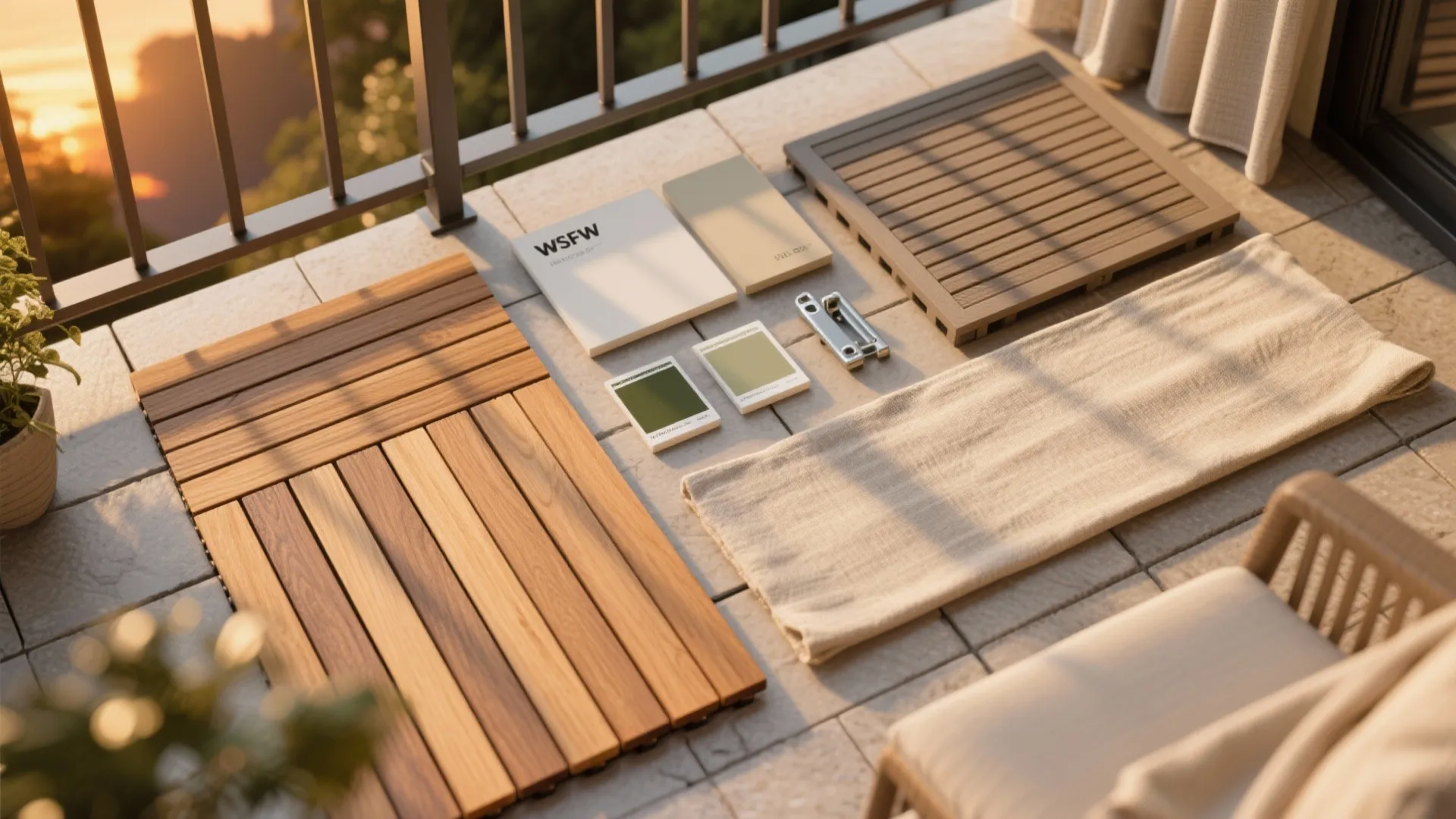 Warm wood accents for a cozy outdoor mood