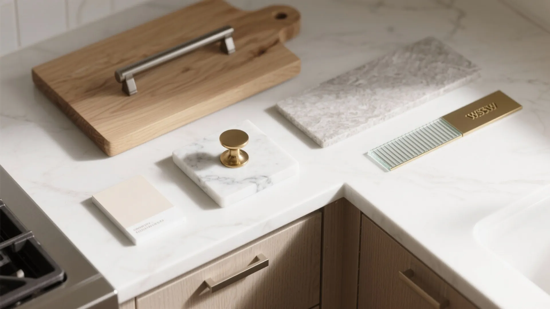 Wood warmth with polished metal accents