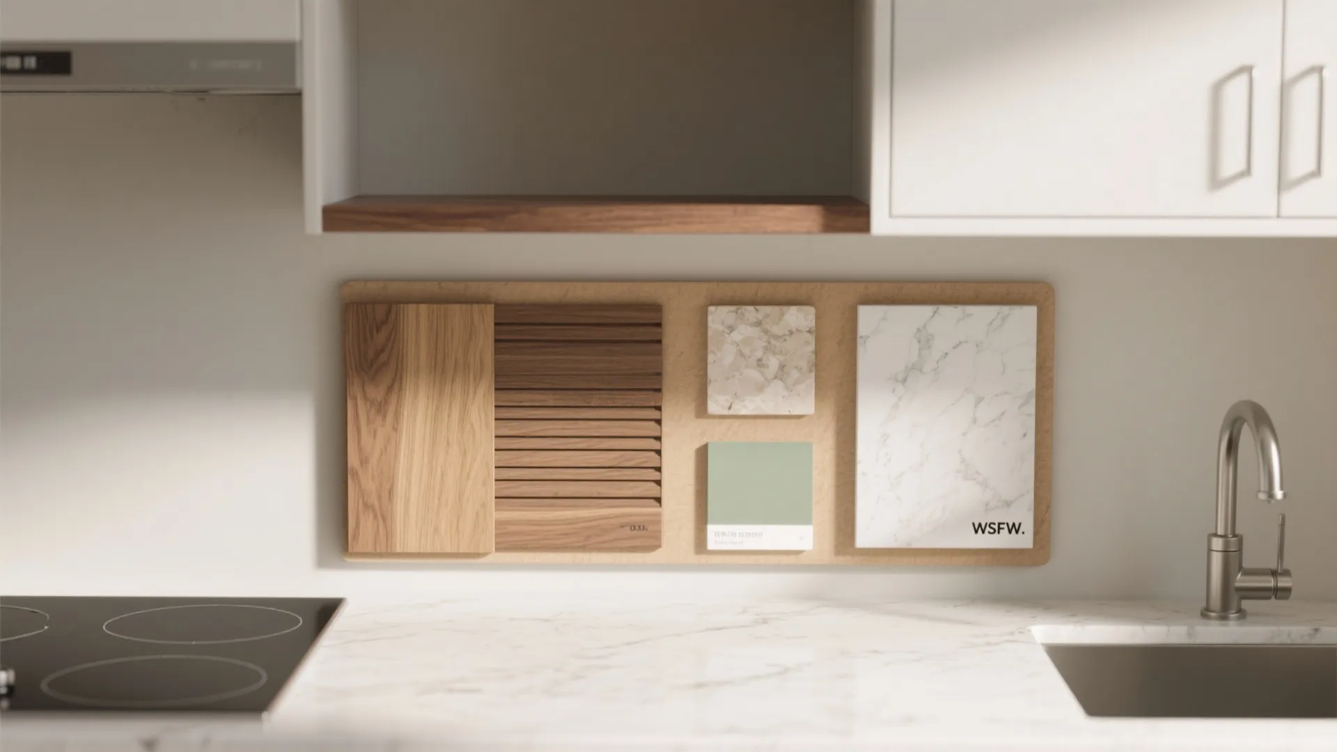 Warmth of Wood Elements in a Compact Kitchen