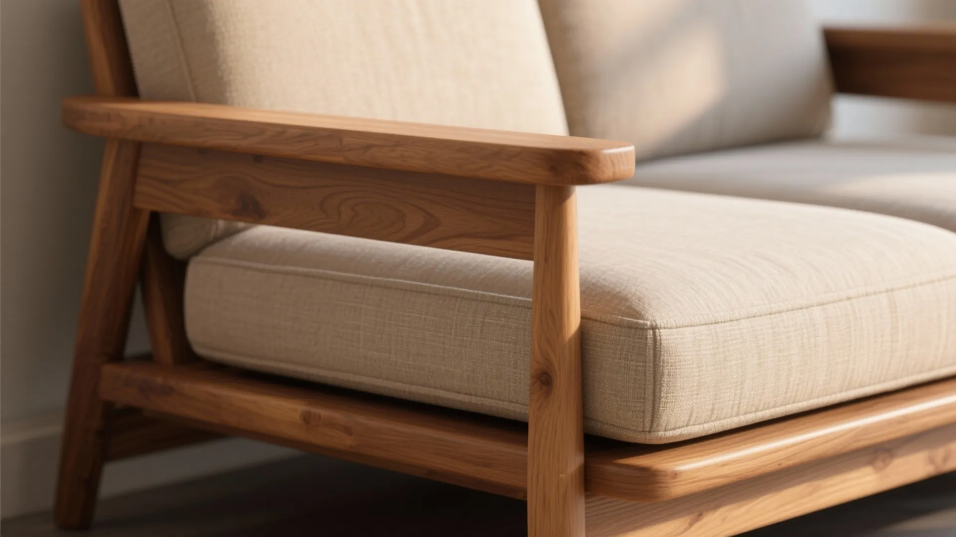 7. Futon with Wooden Frame Accents