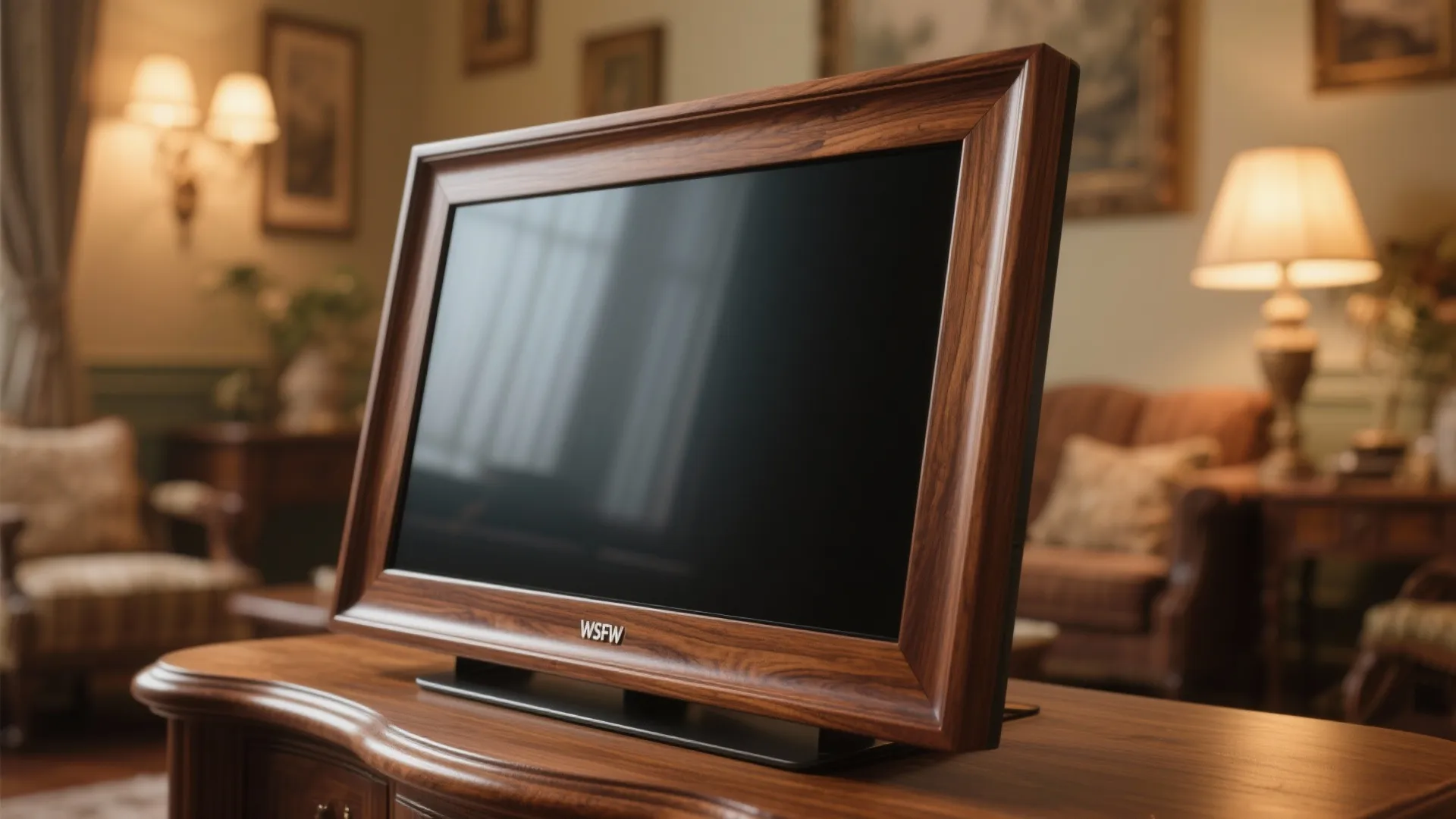 LCD Panel with Decorative Wooden Frame