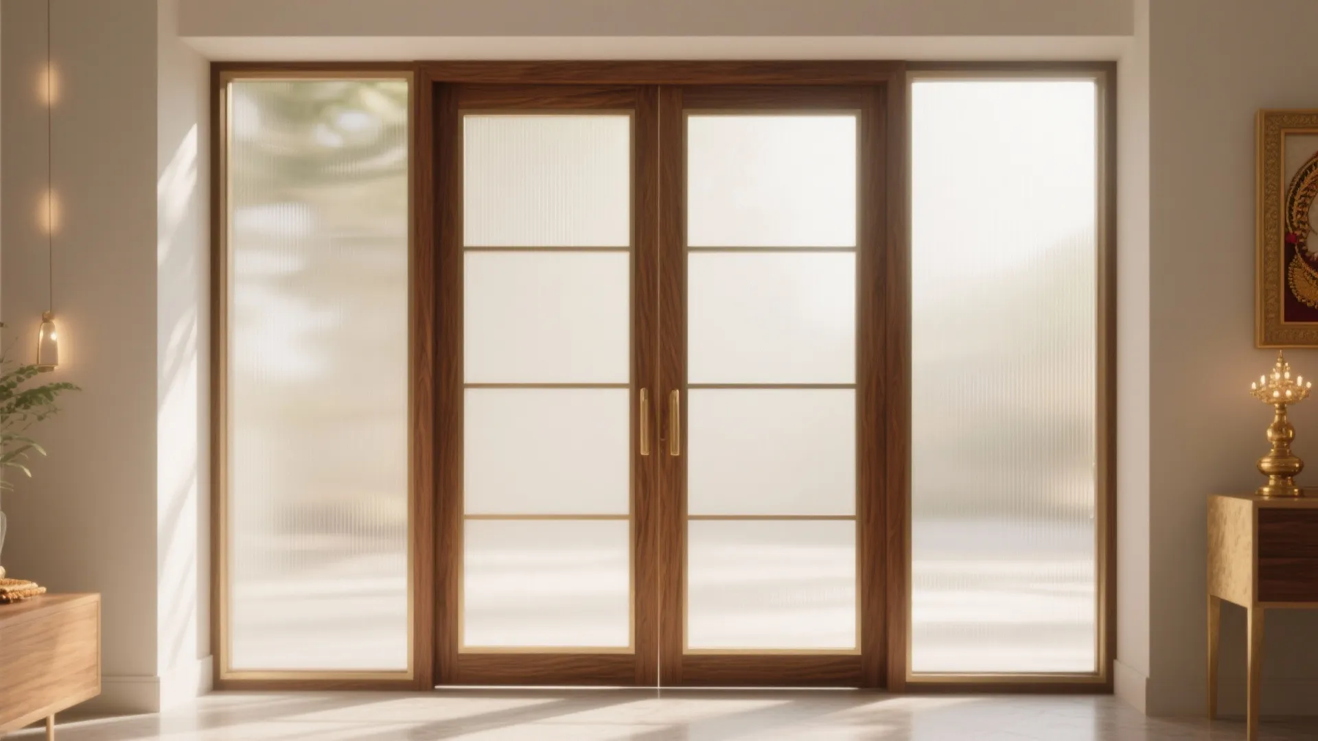 Wood-and-Glass Combos for Modern Pooja Rooms