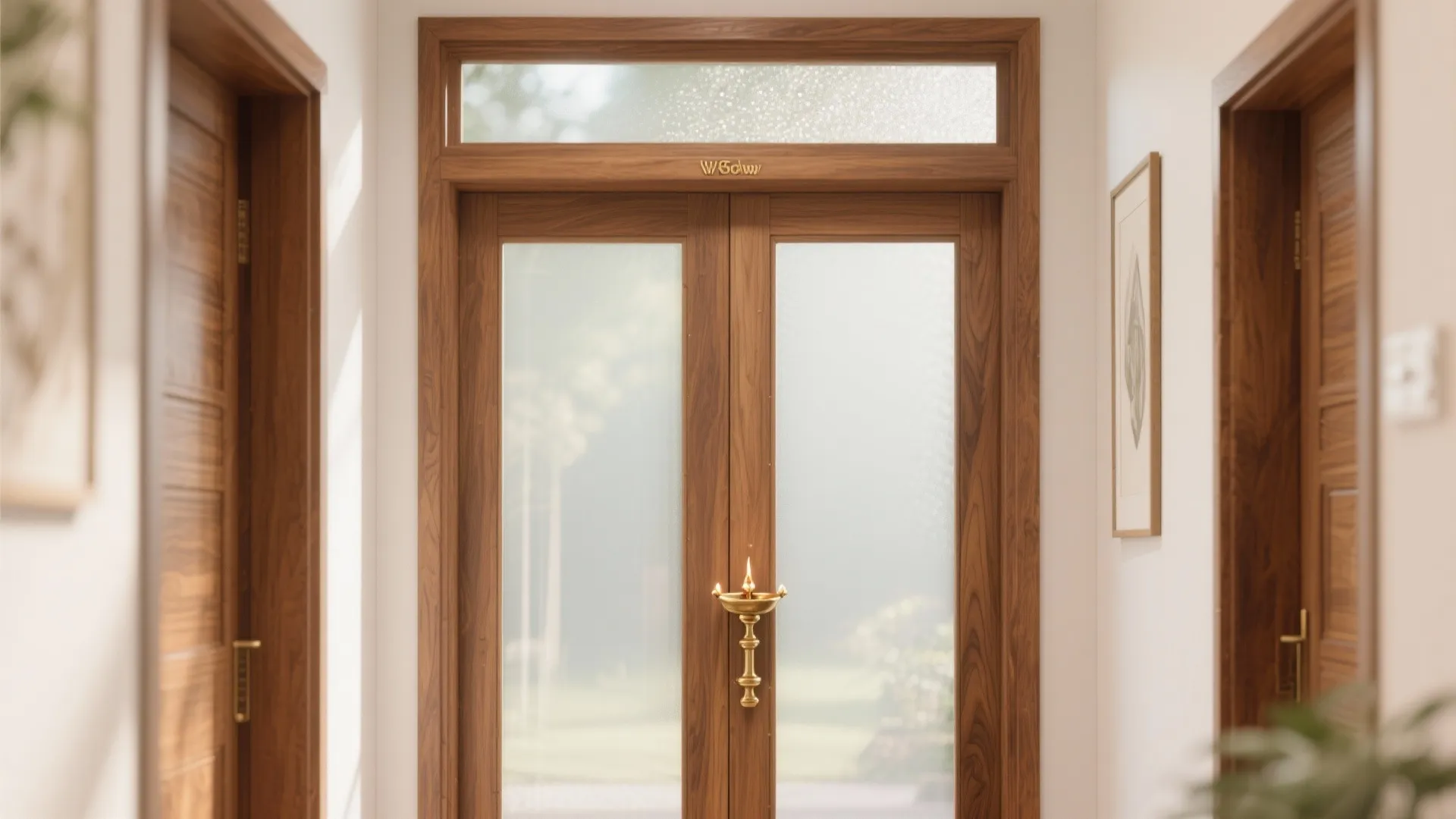 Wood-and-Glass Fusion with Brass Accents