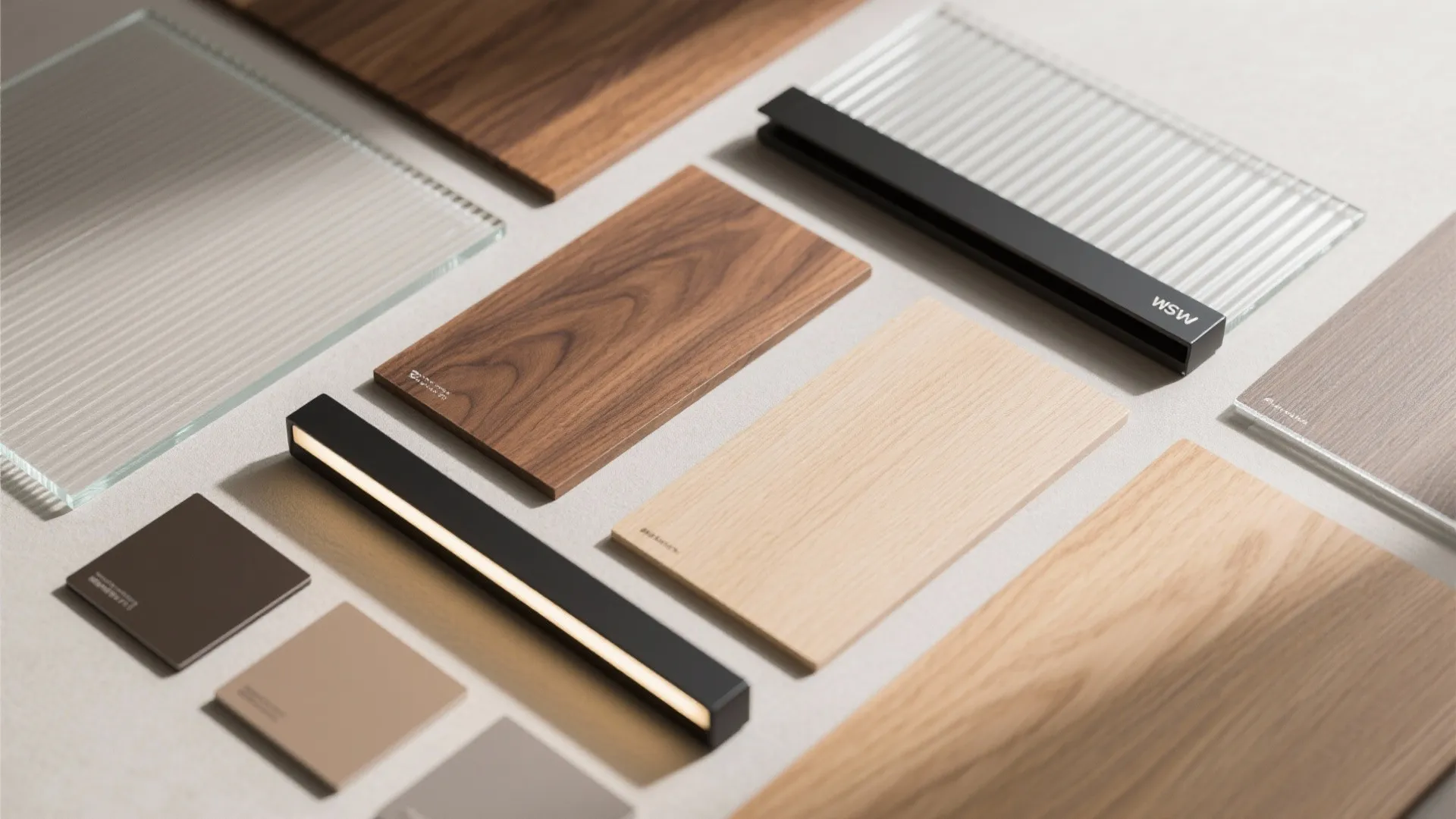 Warm wood and airy glass layering