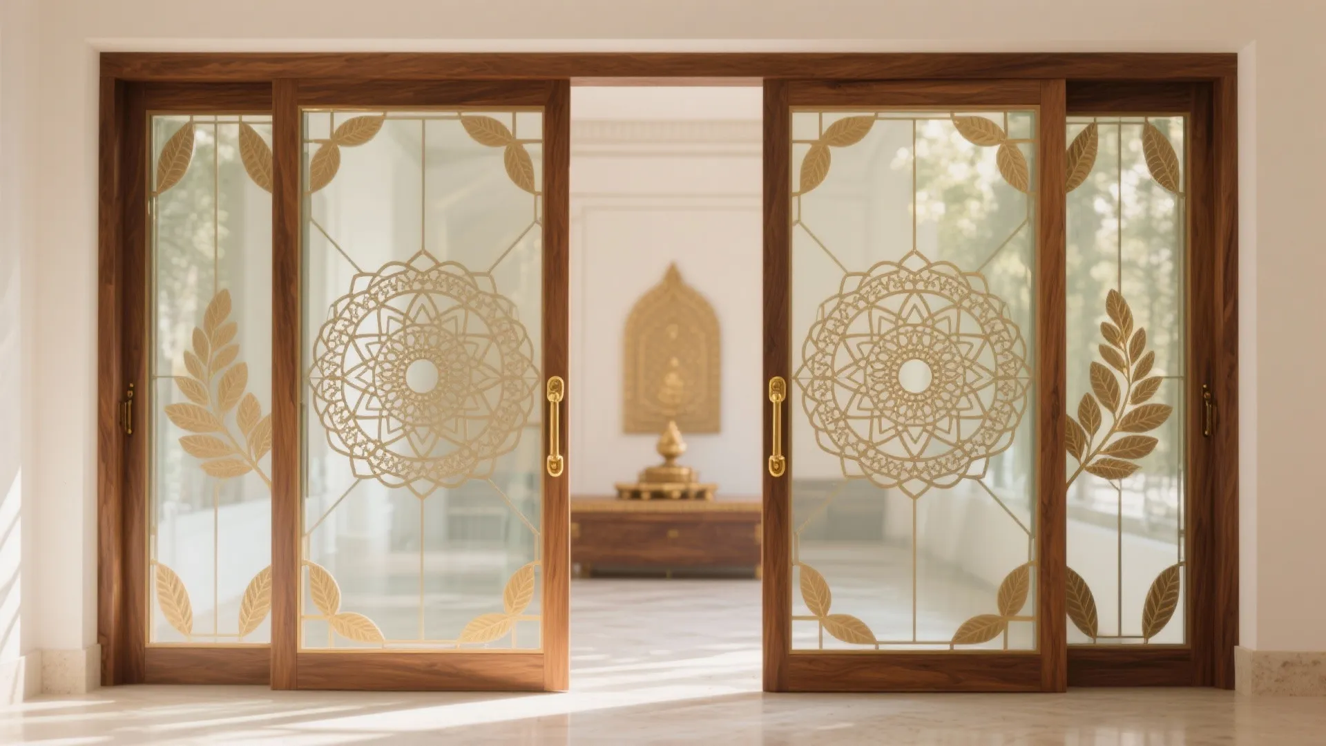 Wood Frame + Glass Jali (Lattice) Fusion