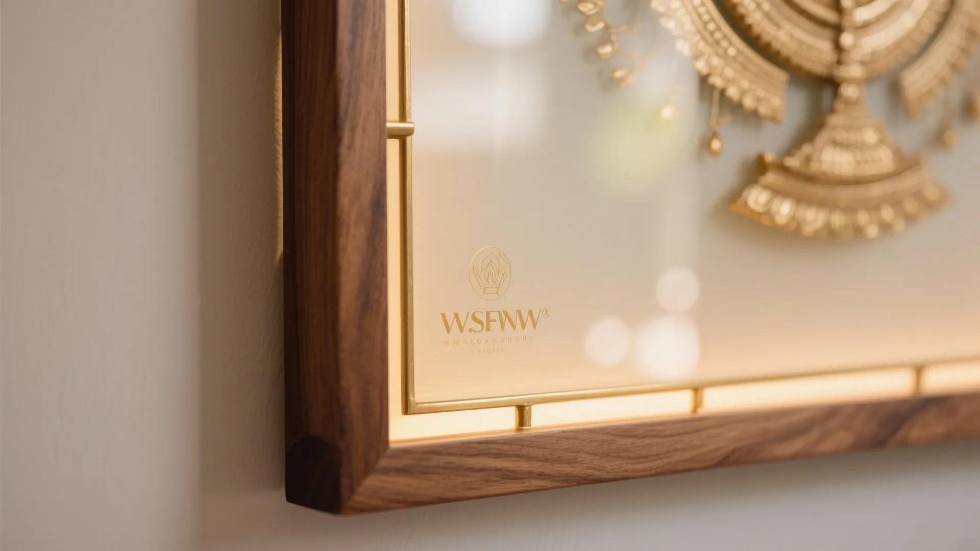 Wood + Glass Back Panel with Warm, Dimmable Lighting