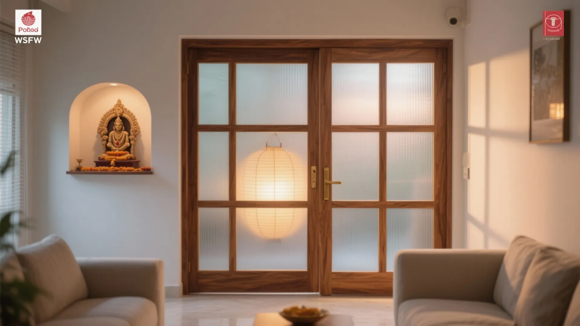 1) Wood-and-Glass Serenity Door