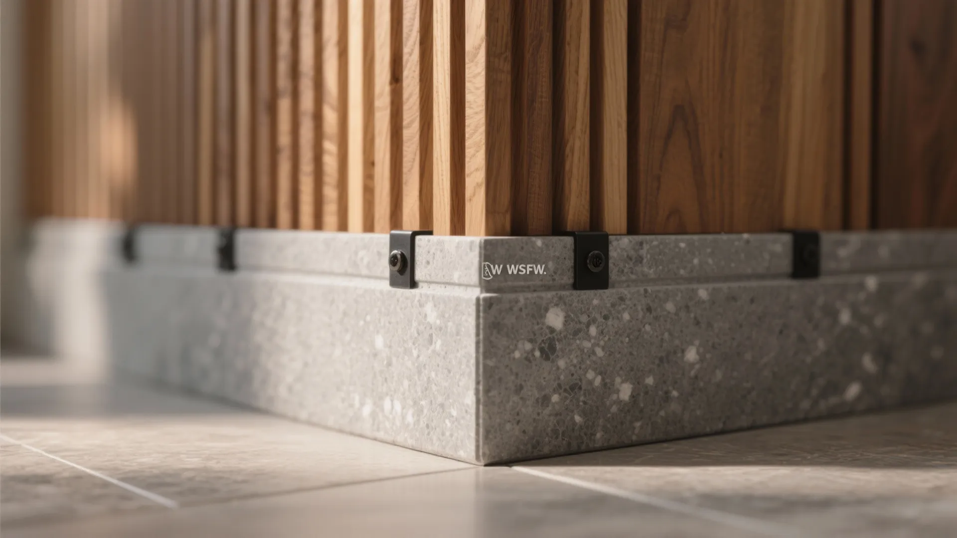 Warm wood elements to balance granite