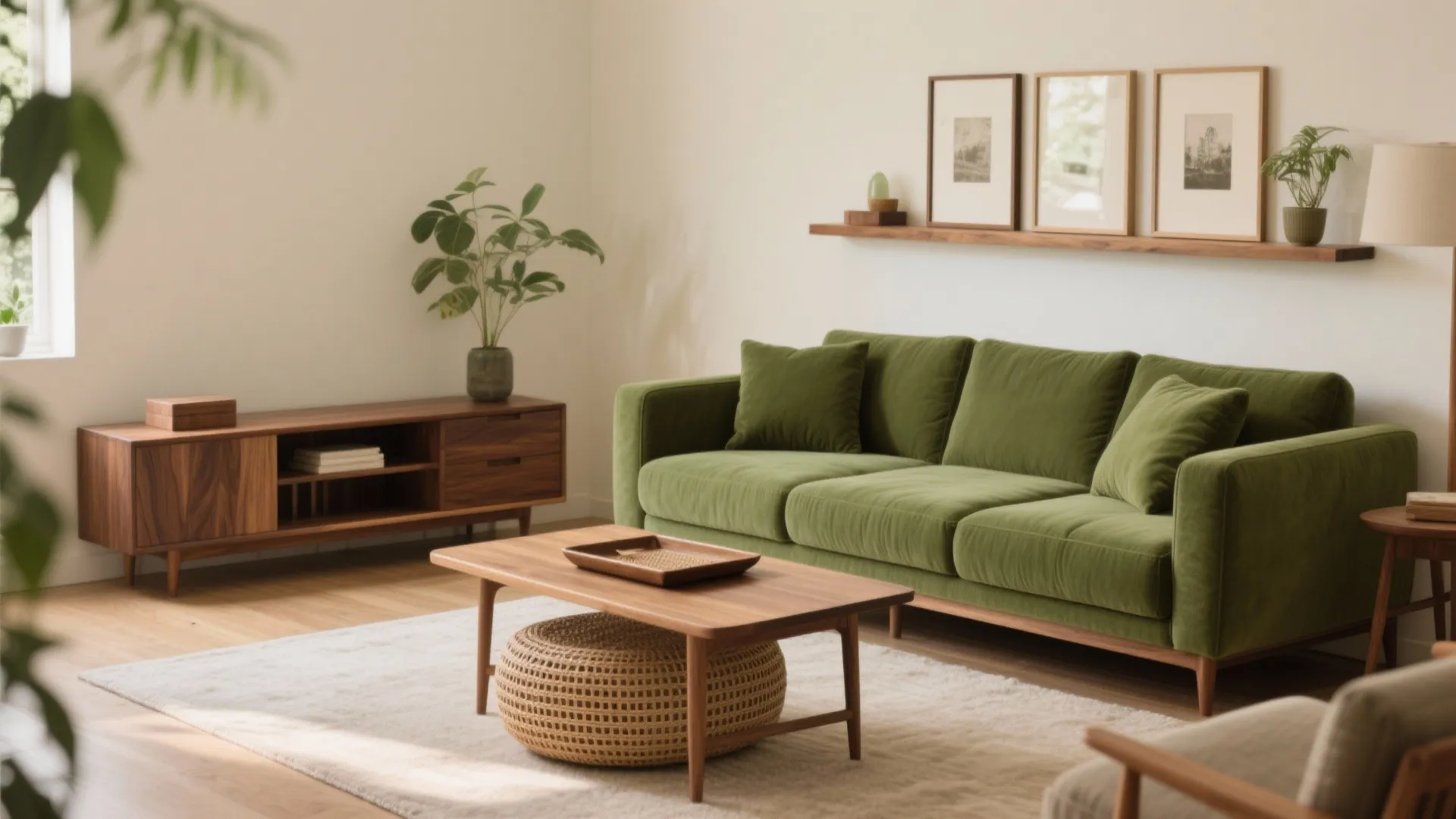 3) Warm Wood + Green: The Cozy Biophilic Combo