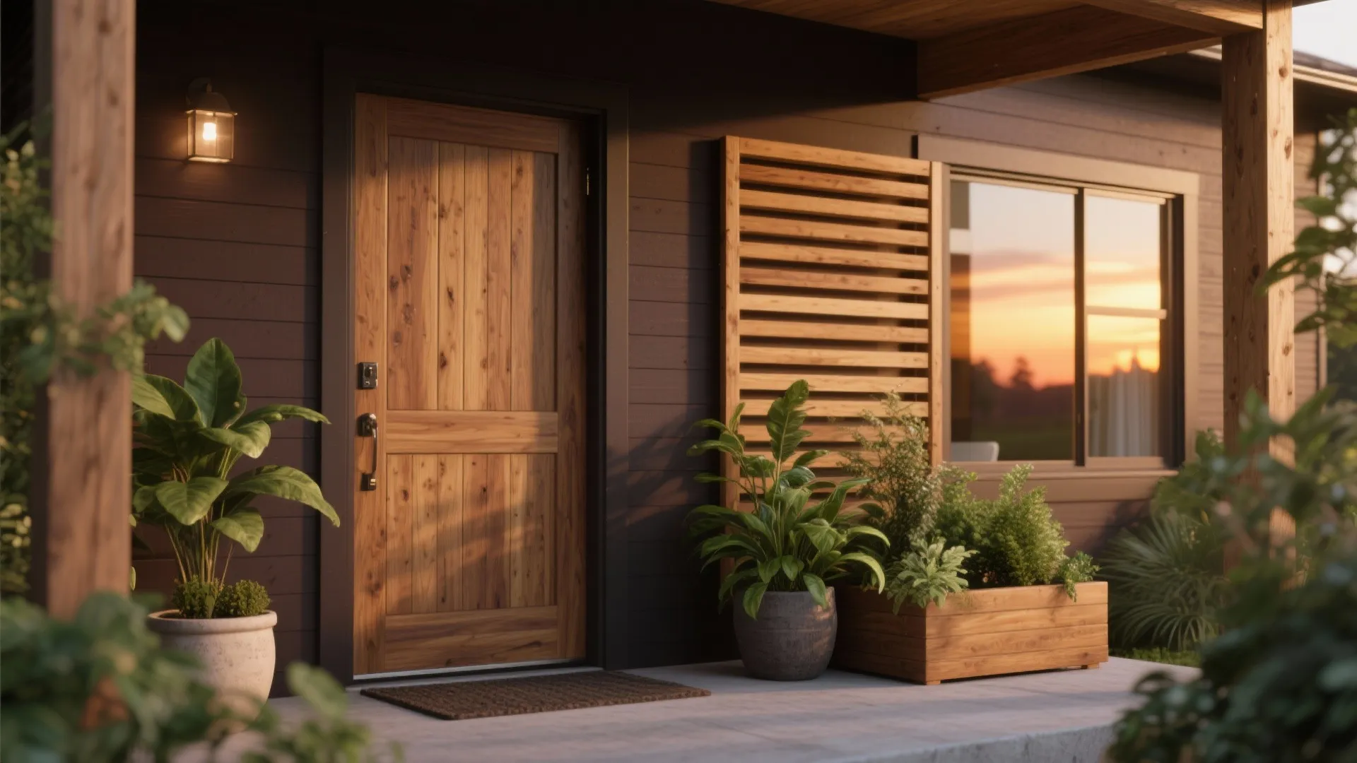 3. Accent with natural wood and greenery