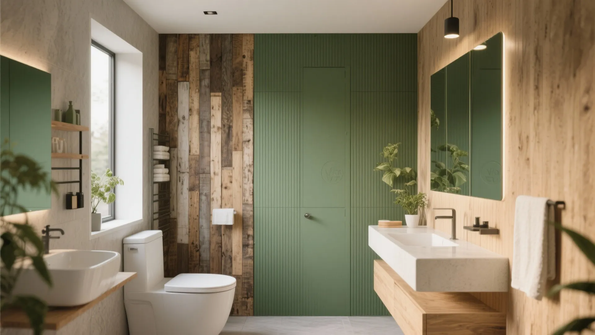 8. Mix of Wood and Greenery