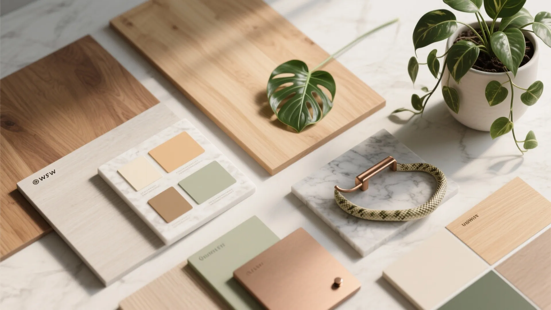 5) Warm wood accents and indoor greenery for calm, not clutter