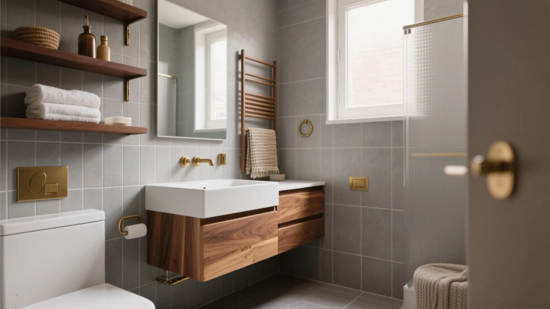 Warm Wood + Grey: Balanced, Human, Cozy