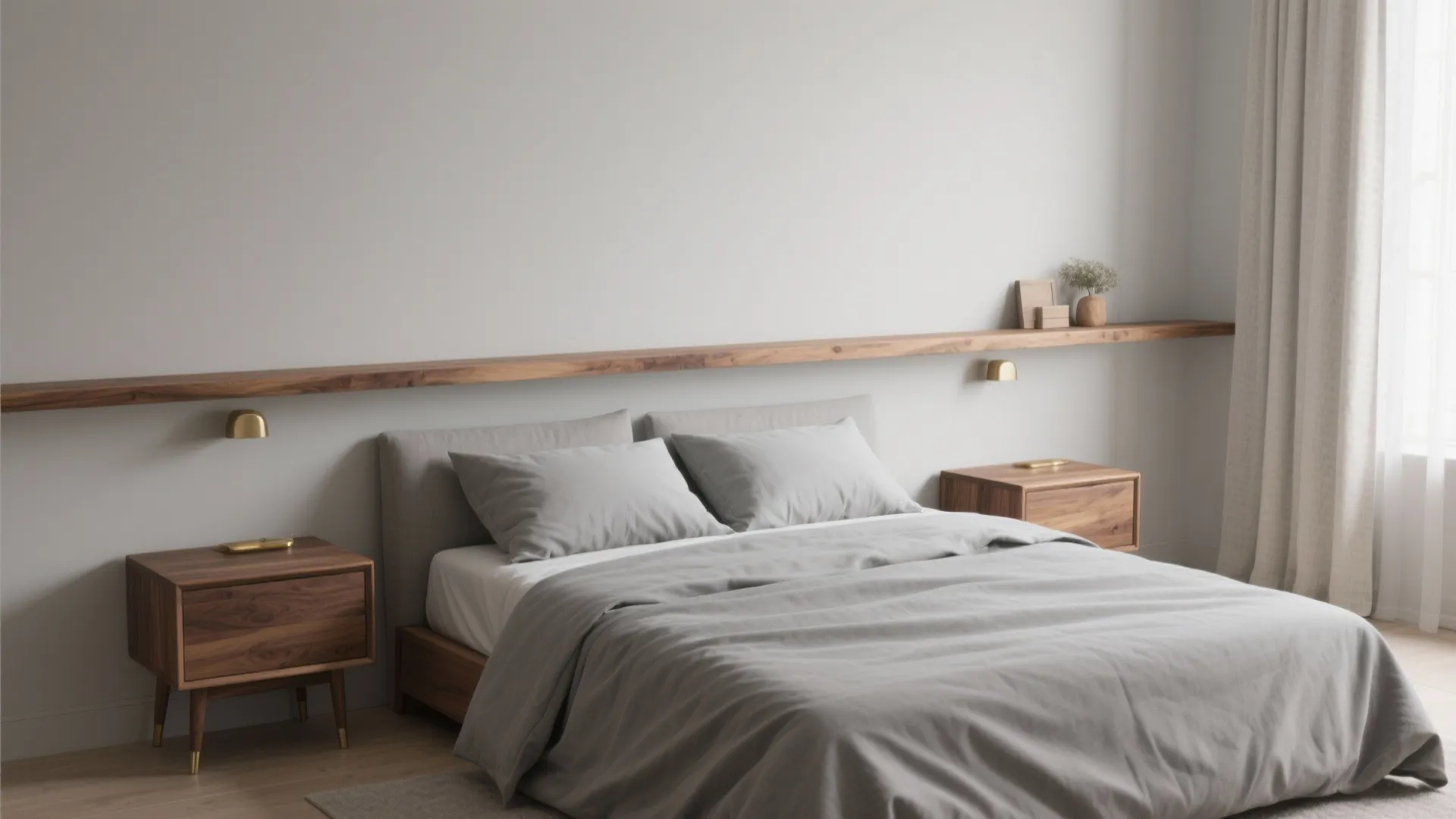 Warm Wood Tones Meet Cool Grey