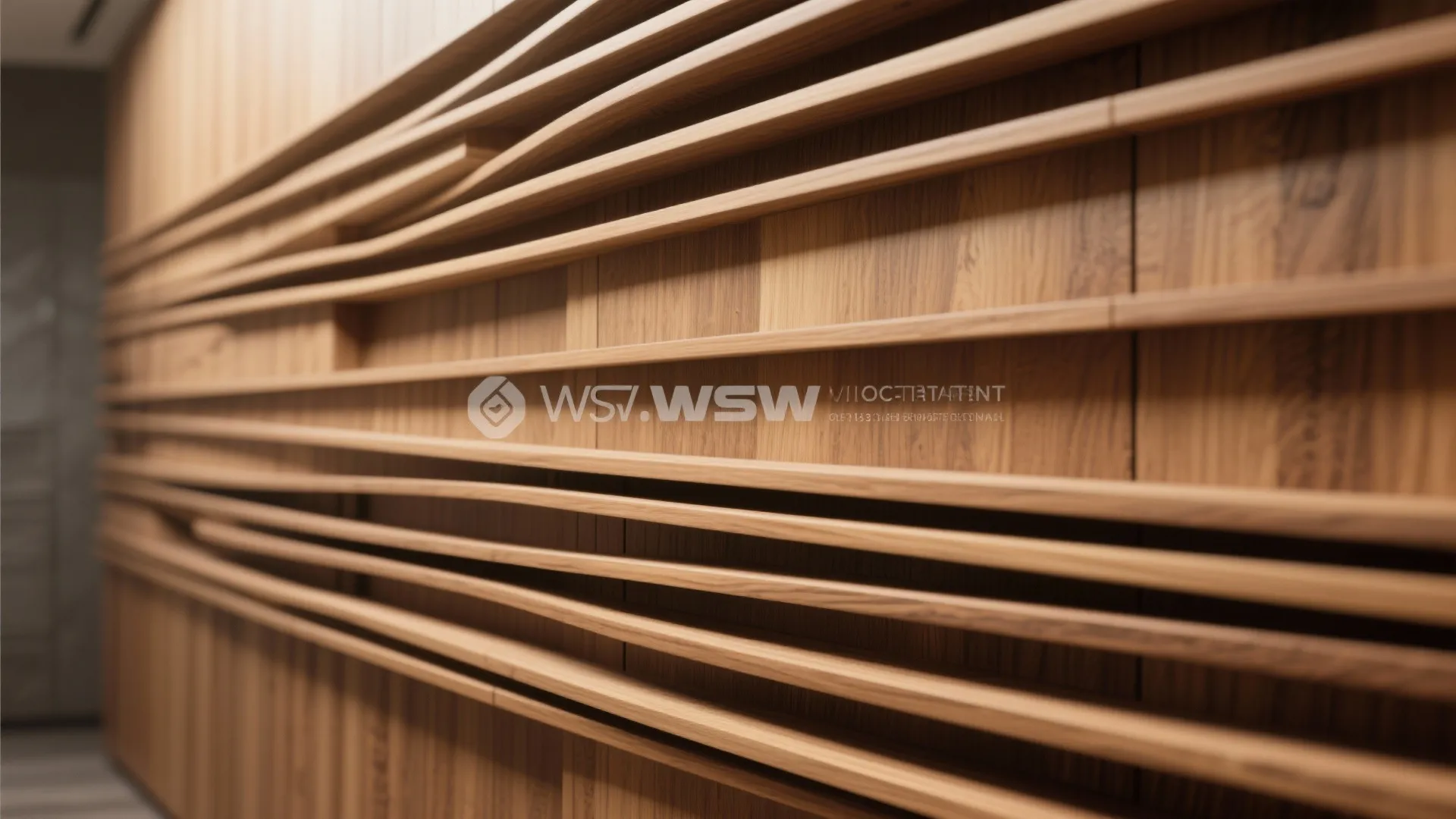 1. Layered wooden panels with open grooves