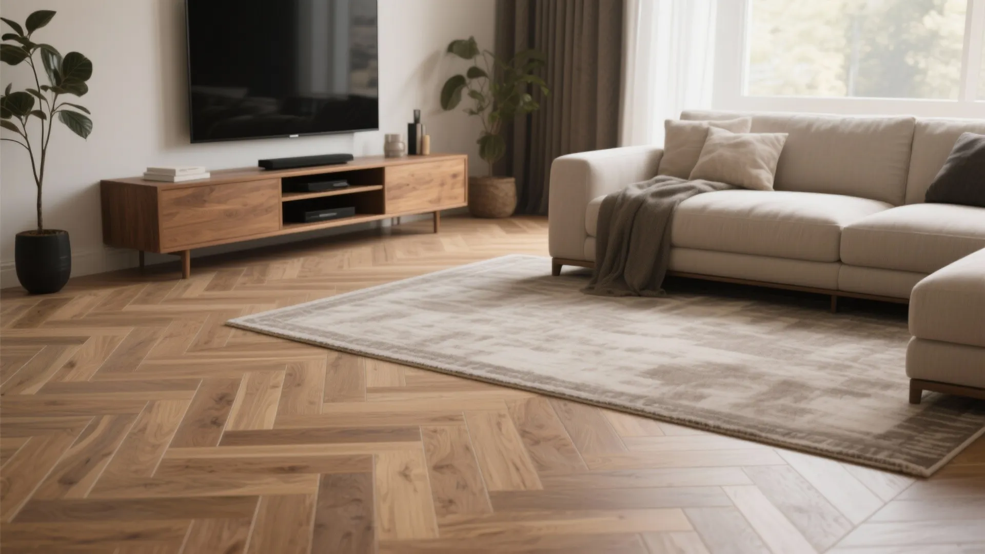 Wood-Look Porcelain in Herringbone or Chevron