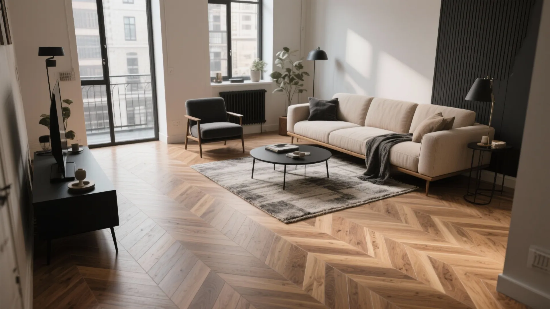 Warm Wood-Look Herringbone Without the Stress