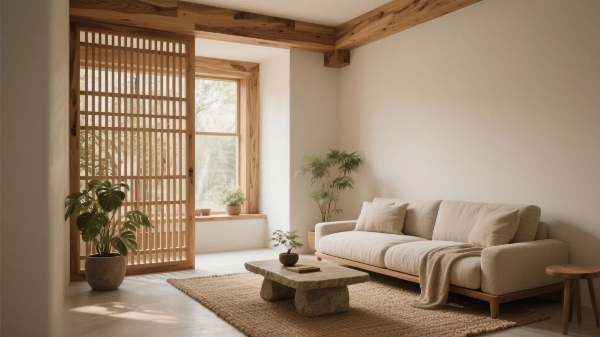 Warm wood jali with acoustic benefits