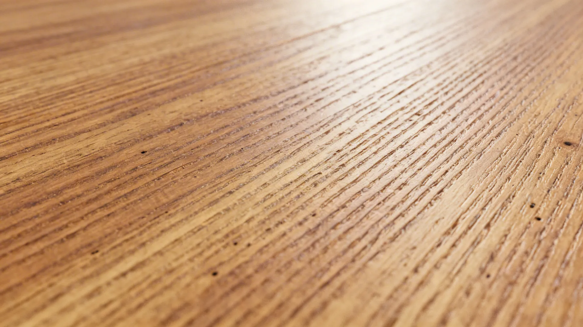 Macro detail of synchronized texture wood grain laminate with aligned tactile ridges.