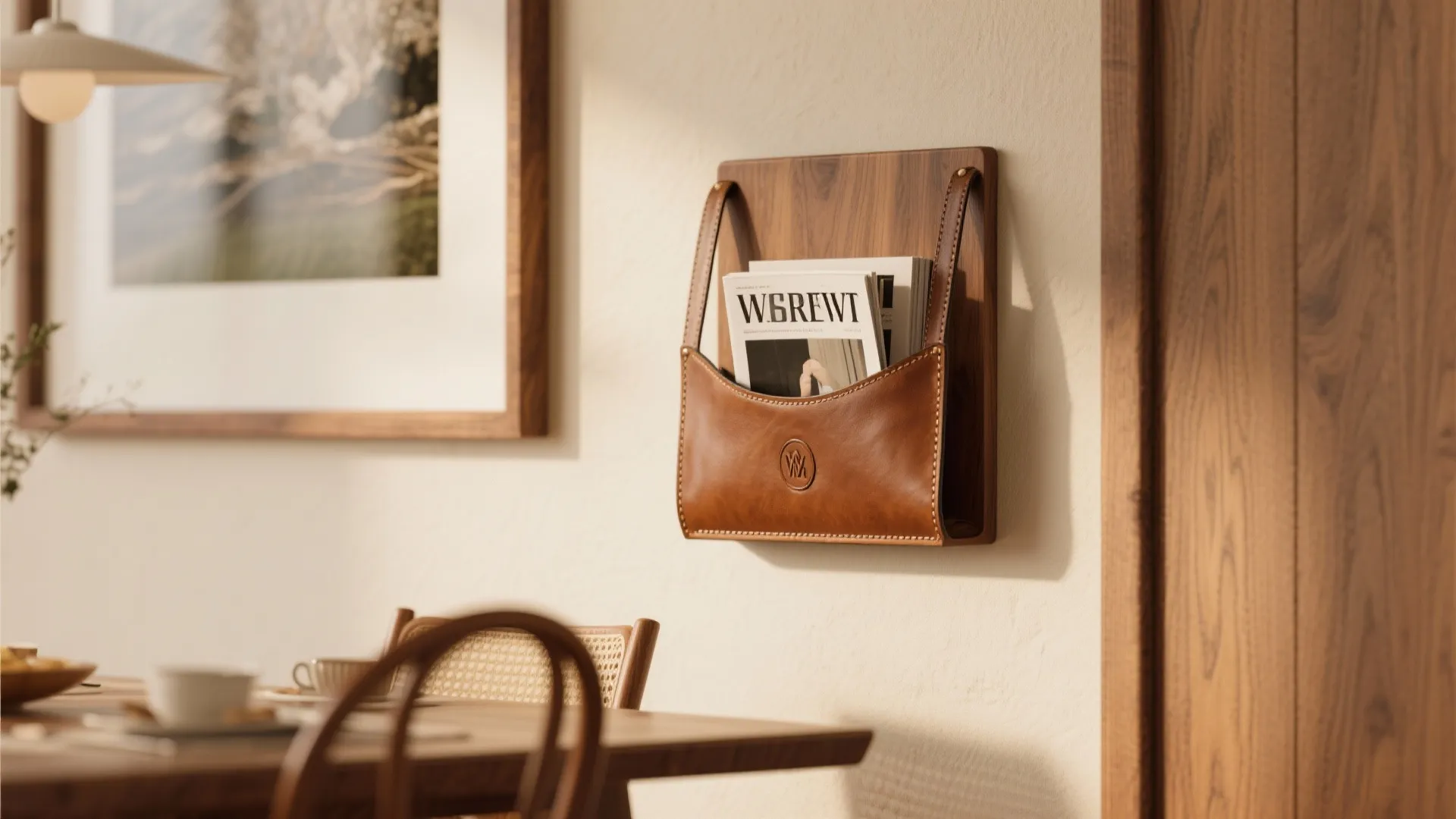 Wood & Leather Sling Rack