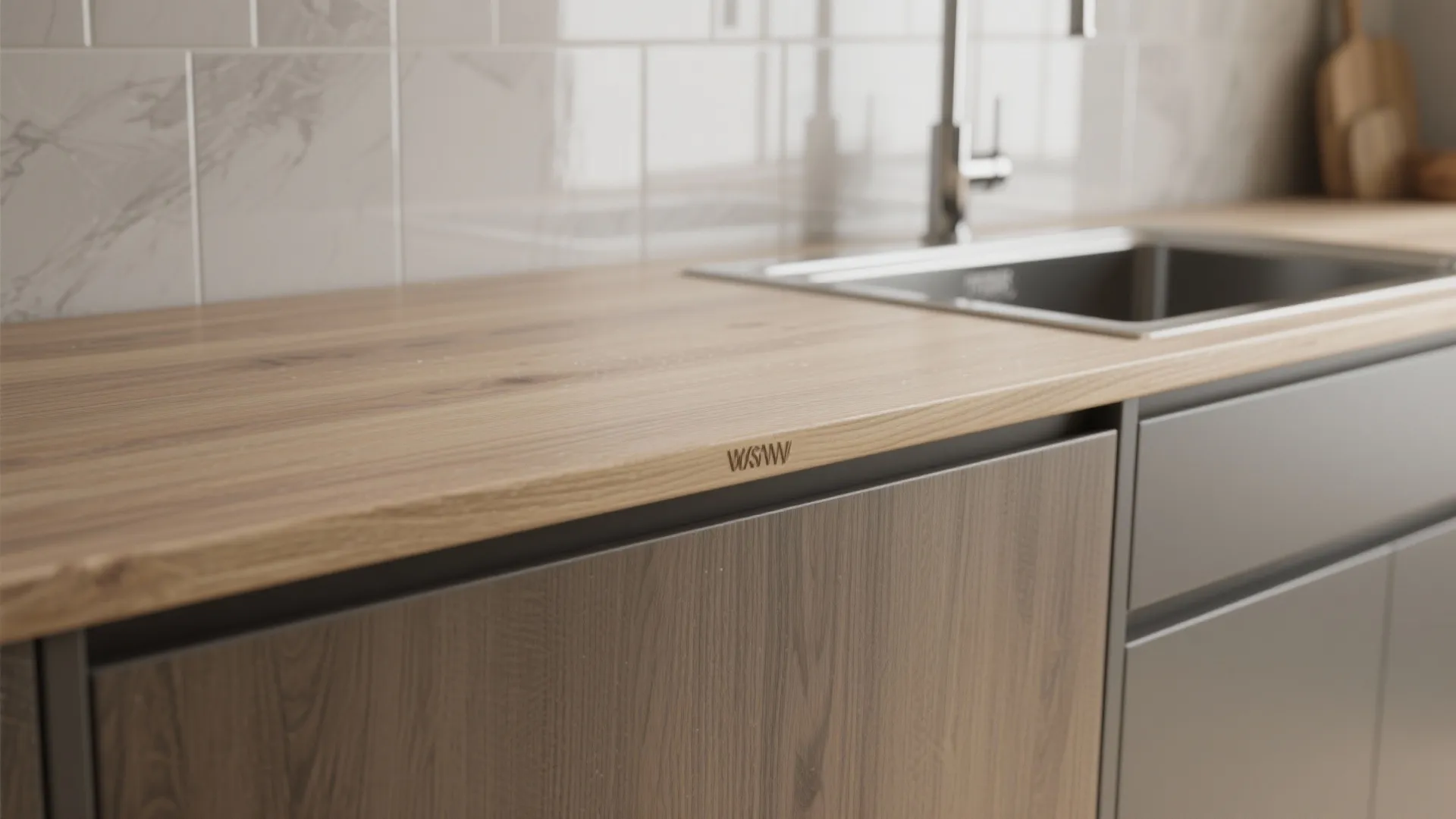 Warm wood accents to soften minimalism