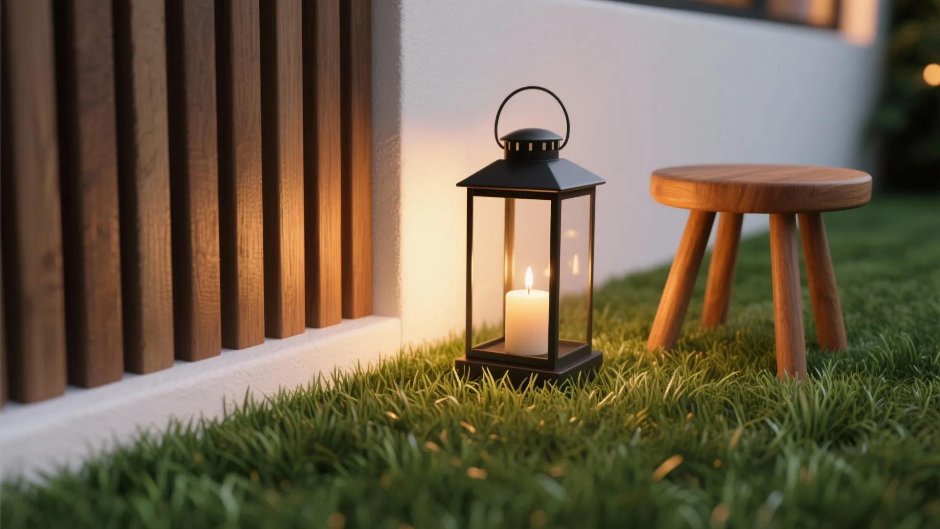 Warm wood accents and layered lighting