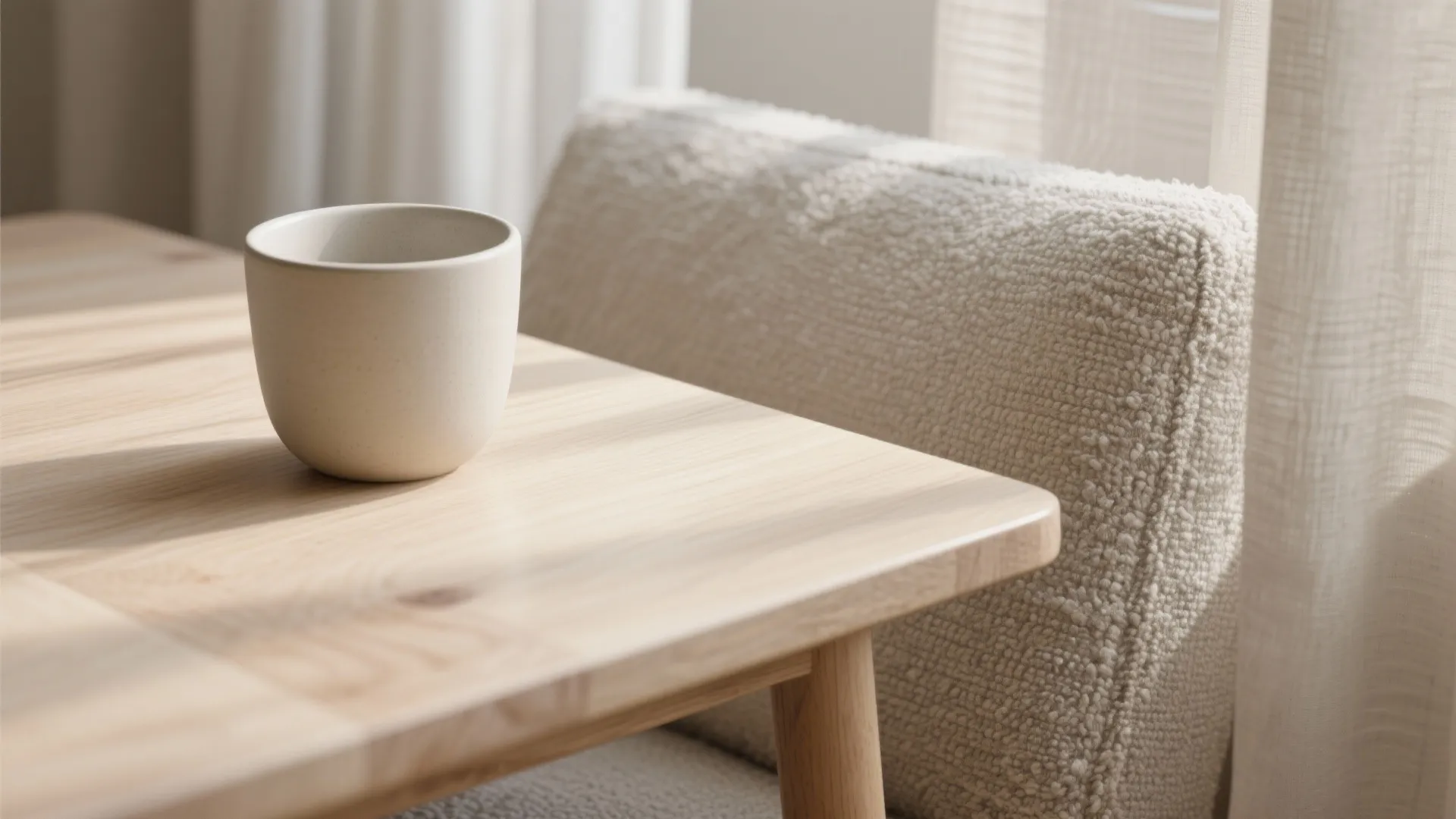 Texture-First Minimalism (Wood, Linen, Soft Bouclé)