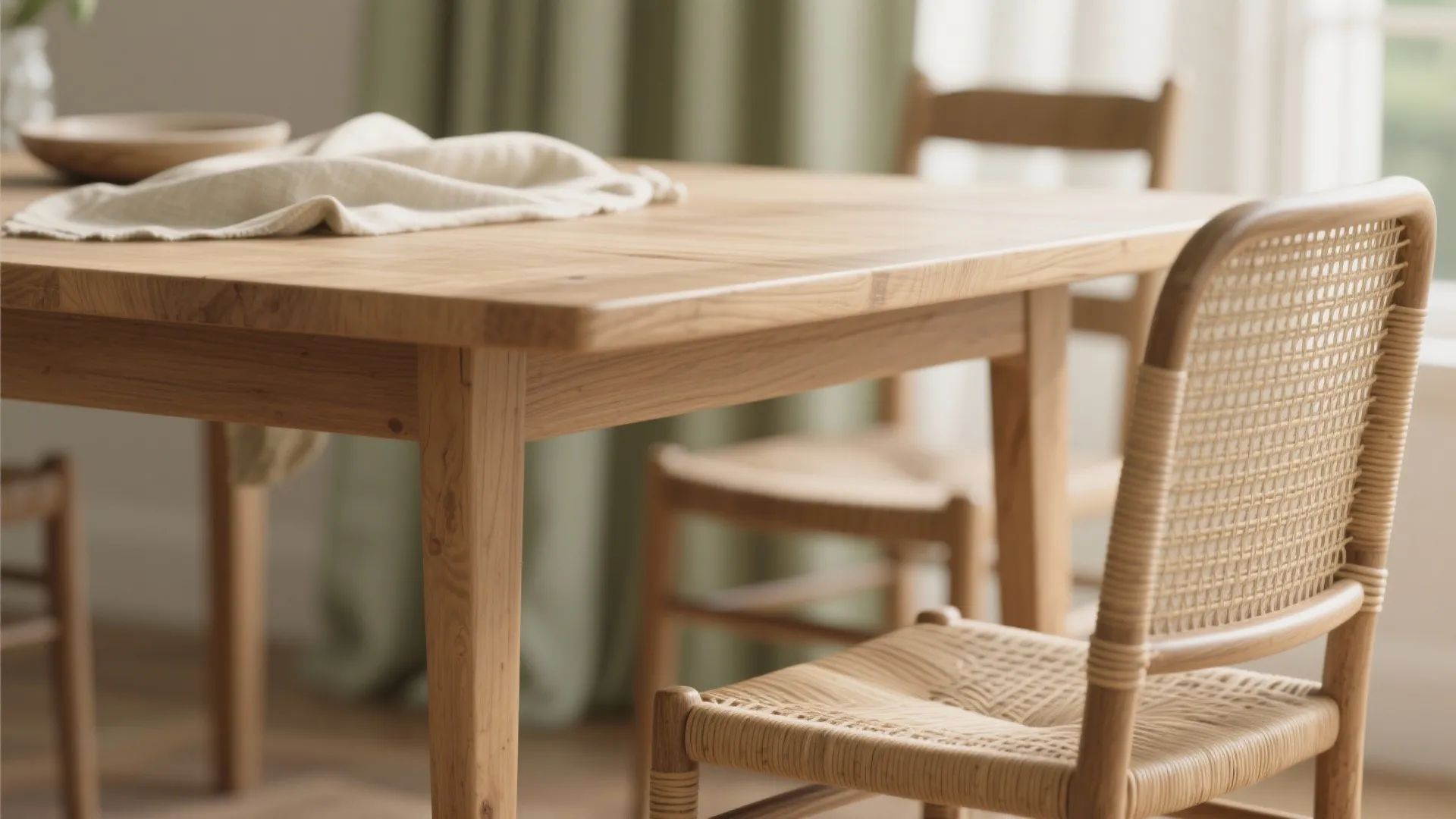 Natural Materials and Texture: Wood, Linen, and Cane